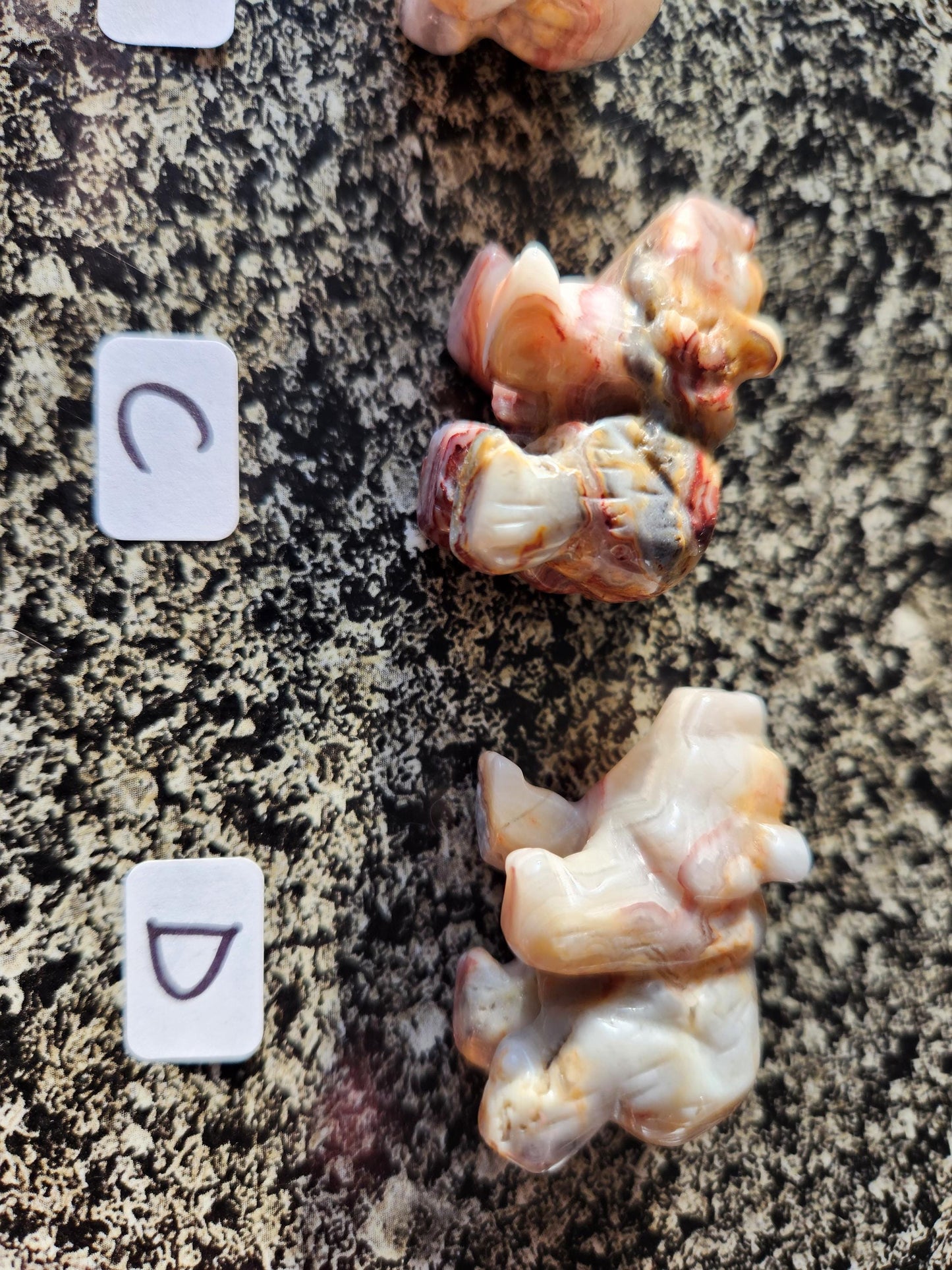 Carved Crazy Lace Agate Mini Bear, All Natural Crystal, One