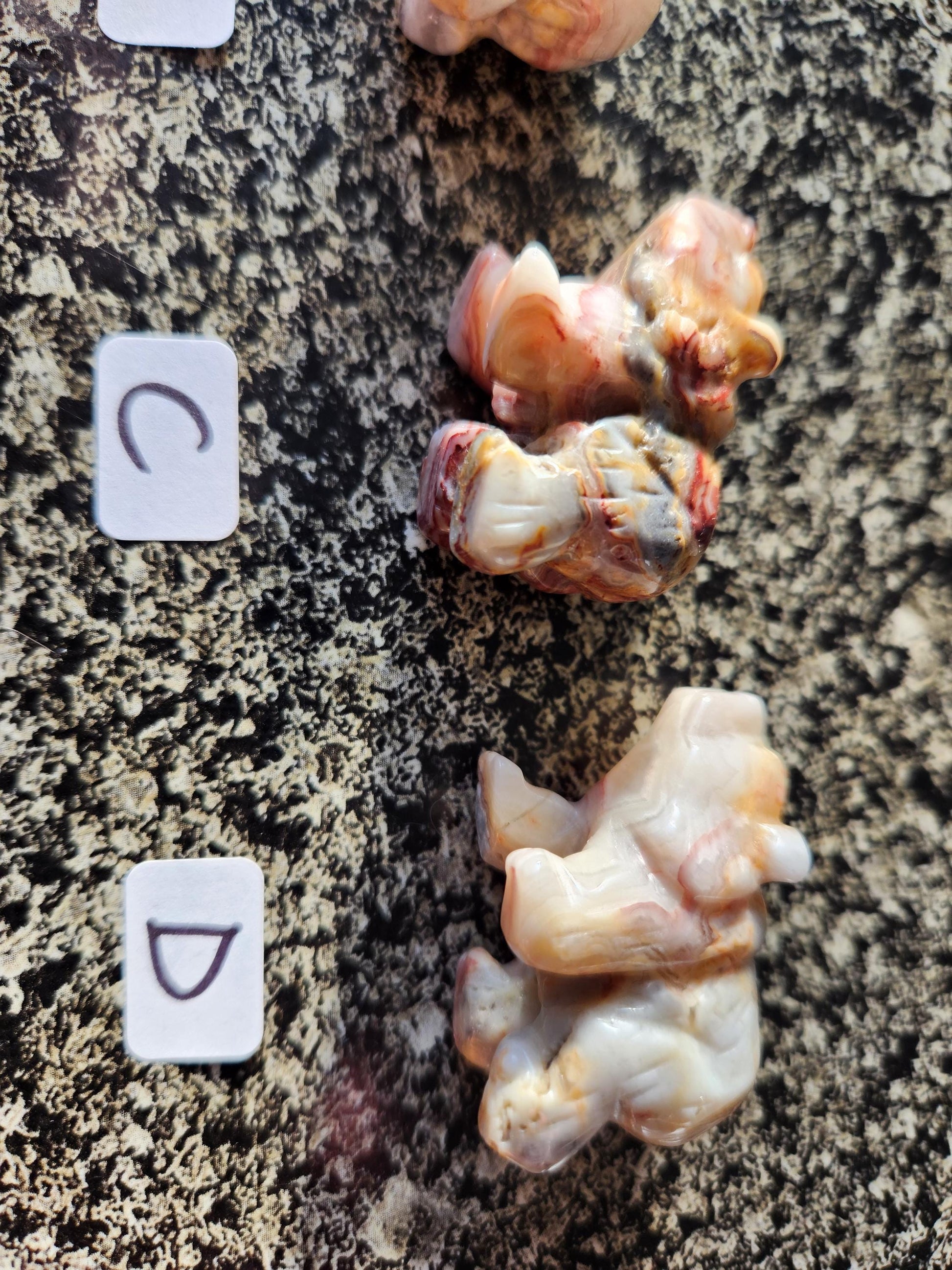 Carved Crazy Lace Agate Mini Bear, All Natural Crystal, One