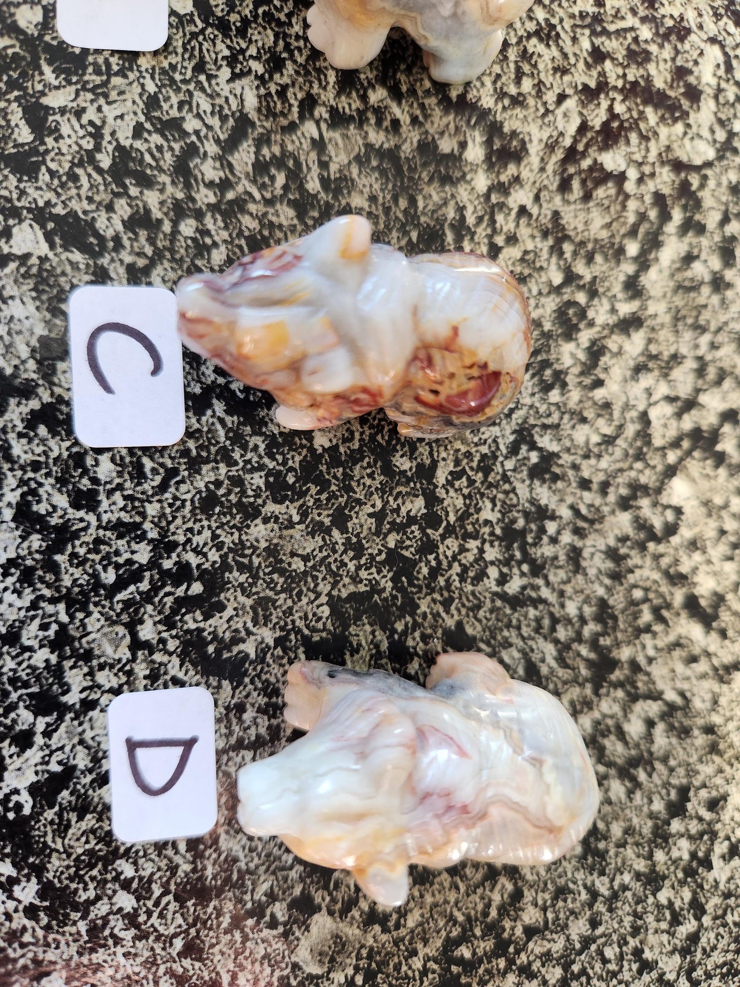 Carved Crazy Lace Agate Mini Bear, All Natural Crystal, One