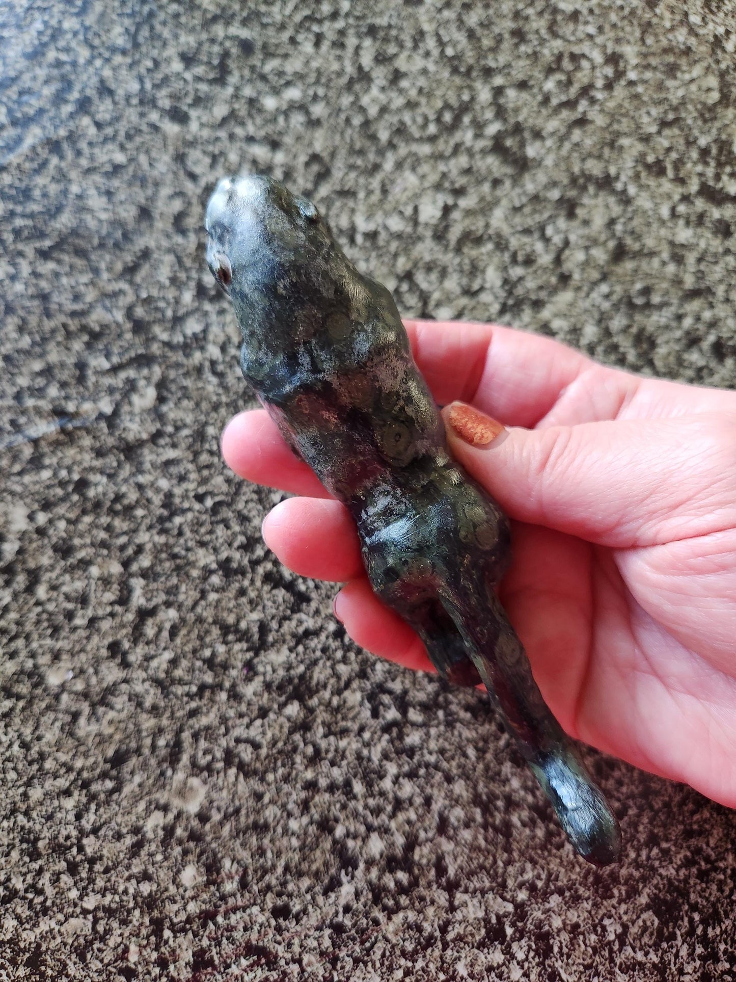 Jaguar Carved Kambaba Jasper Stone Natural Stone Crystal, Big Cat