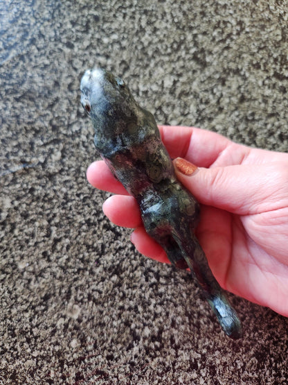 Jaguar Carved Kambaba Jasper Stone Natural Stone Crystal, Big Cat