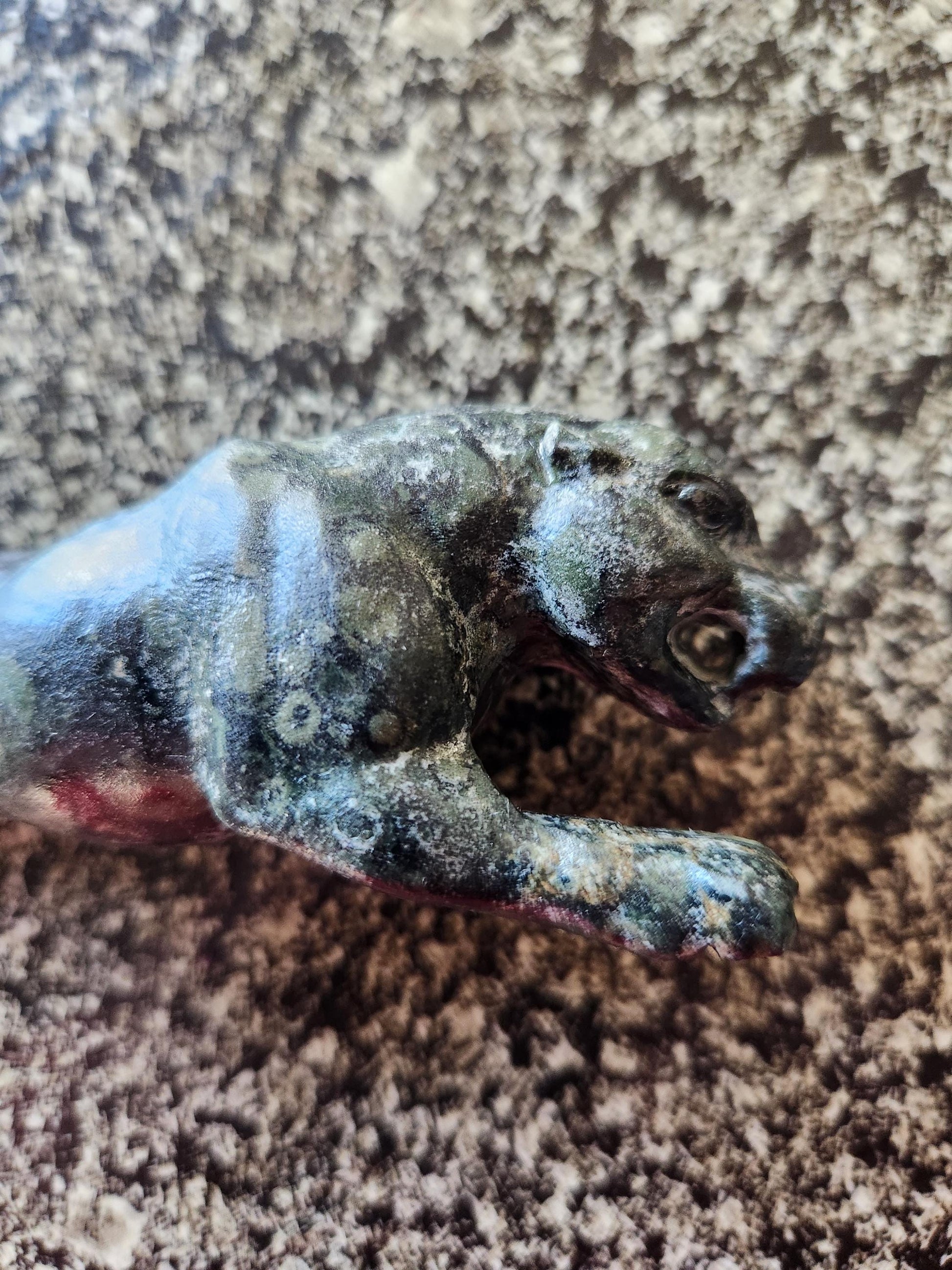 Jaguar Carved Kambaba Jasper Stone Natural Stone Crystal, Big Cat