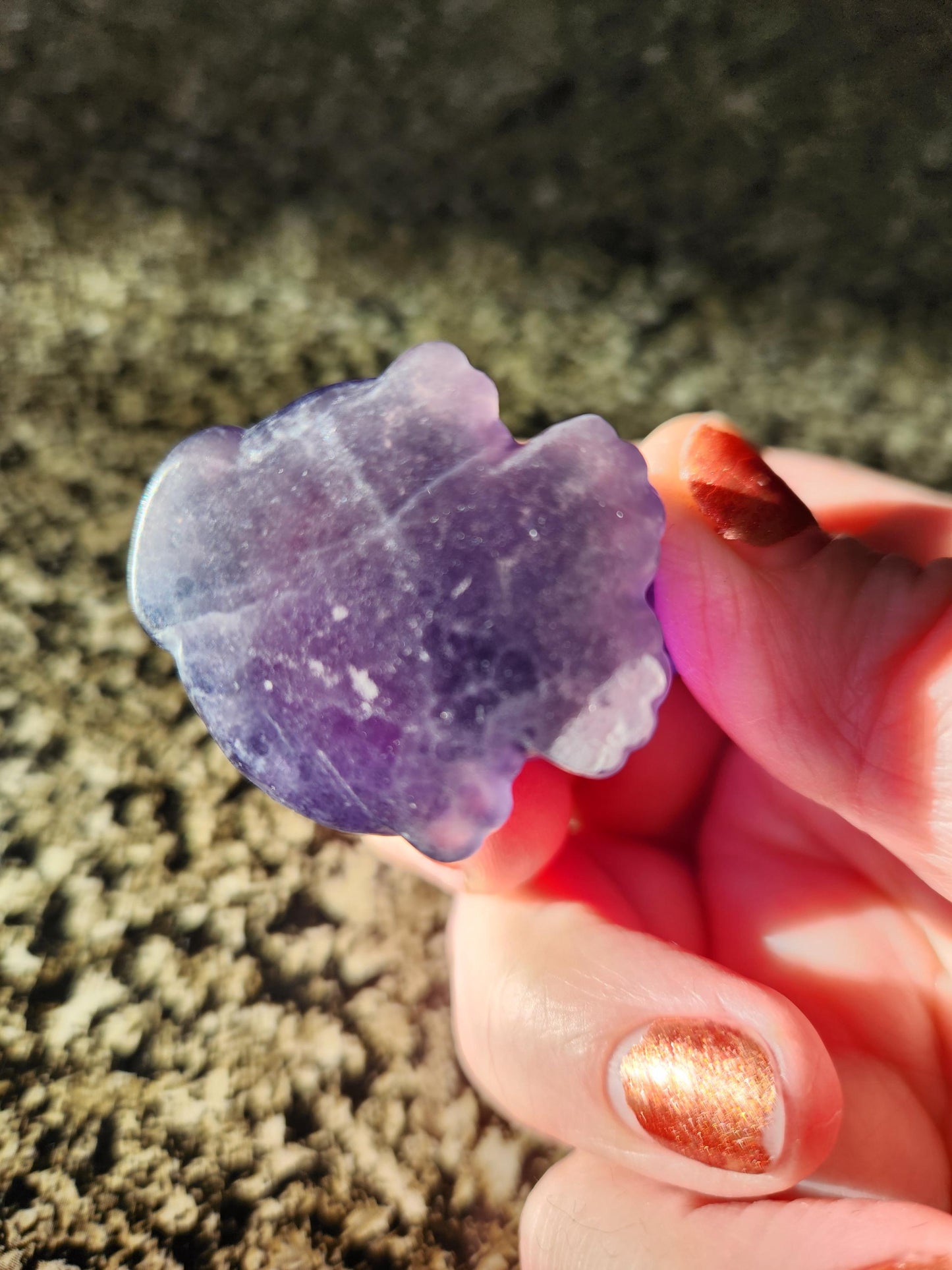 Dark Purple Fluorite Carved Sitting Cat
