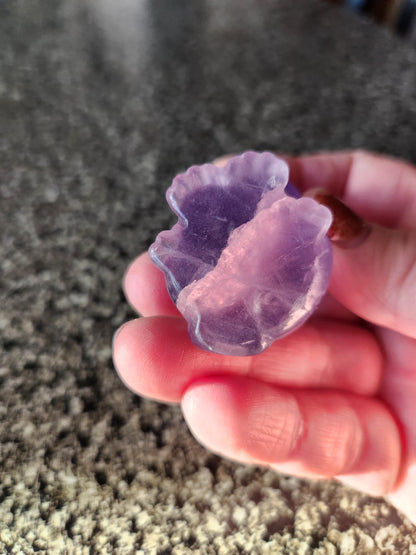 Light Purple Fluorite Carved Sitting Cat
