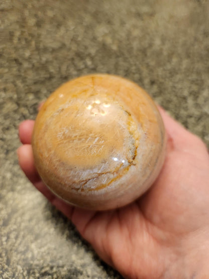 Peach Moonstone Sphere with Flash