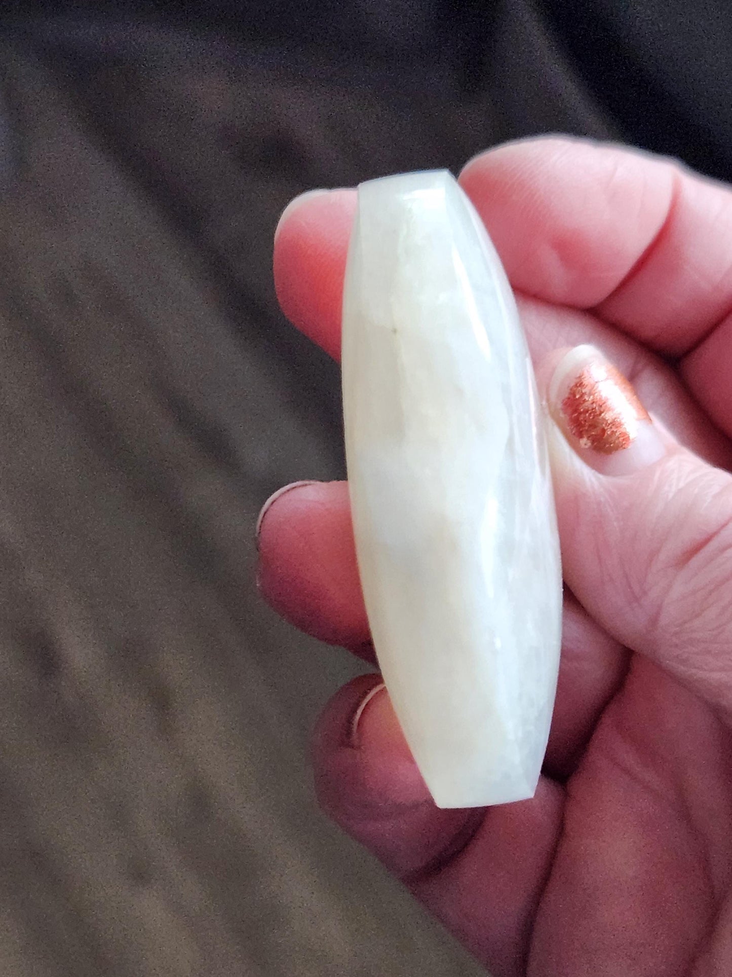 Moonstone Crystal Heart with Blue Flash