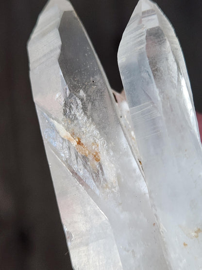 Clear Quartz Crystal Cluster, Large from Madagascar, Light Peach Tone