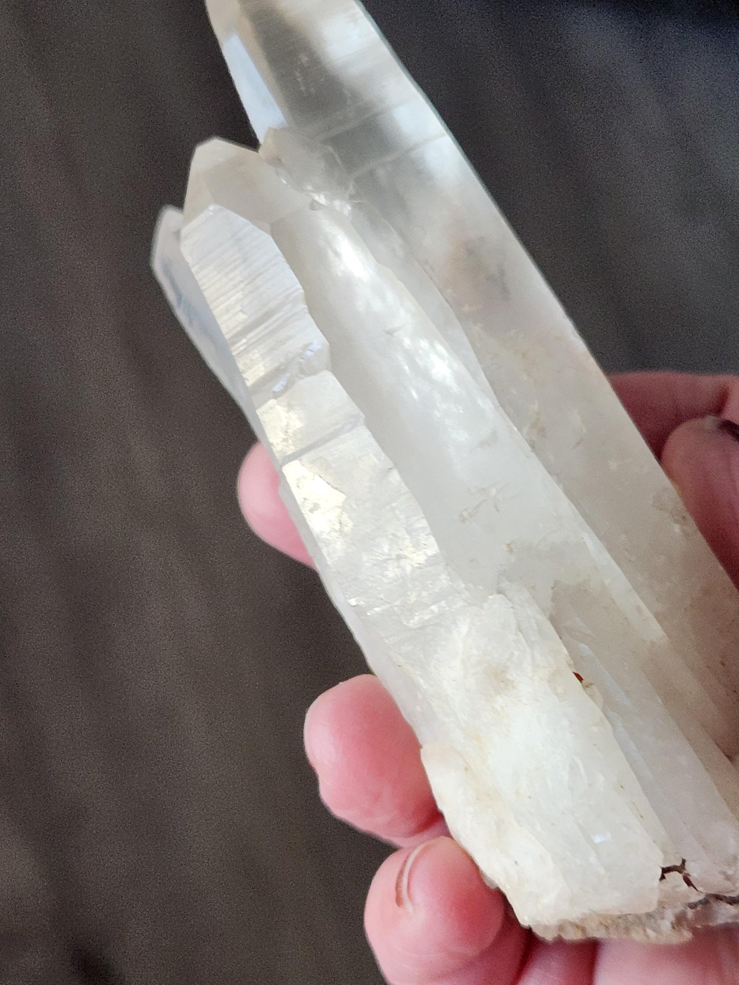 Clear Quartz Crystal Cluster, Large from Madagascar, Light Peach Tone