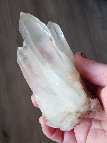 Clear Quartz Crystal Cluster, Large from Madagascar, Light Peach Tone