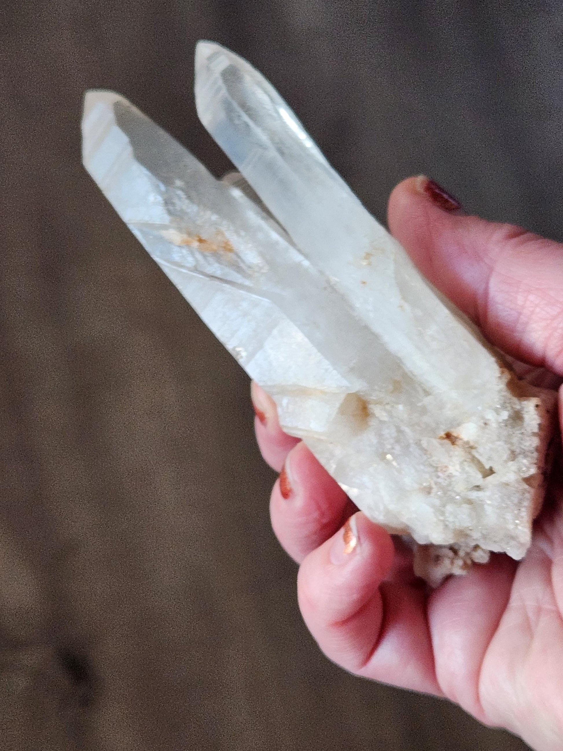 Clear Quartz Crystal Cluster, Large from Madagascar, Light Peach Tone