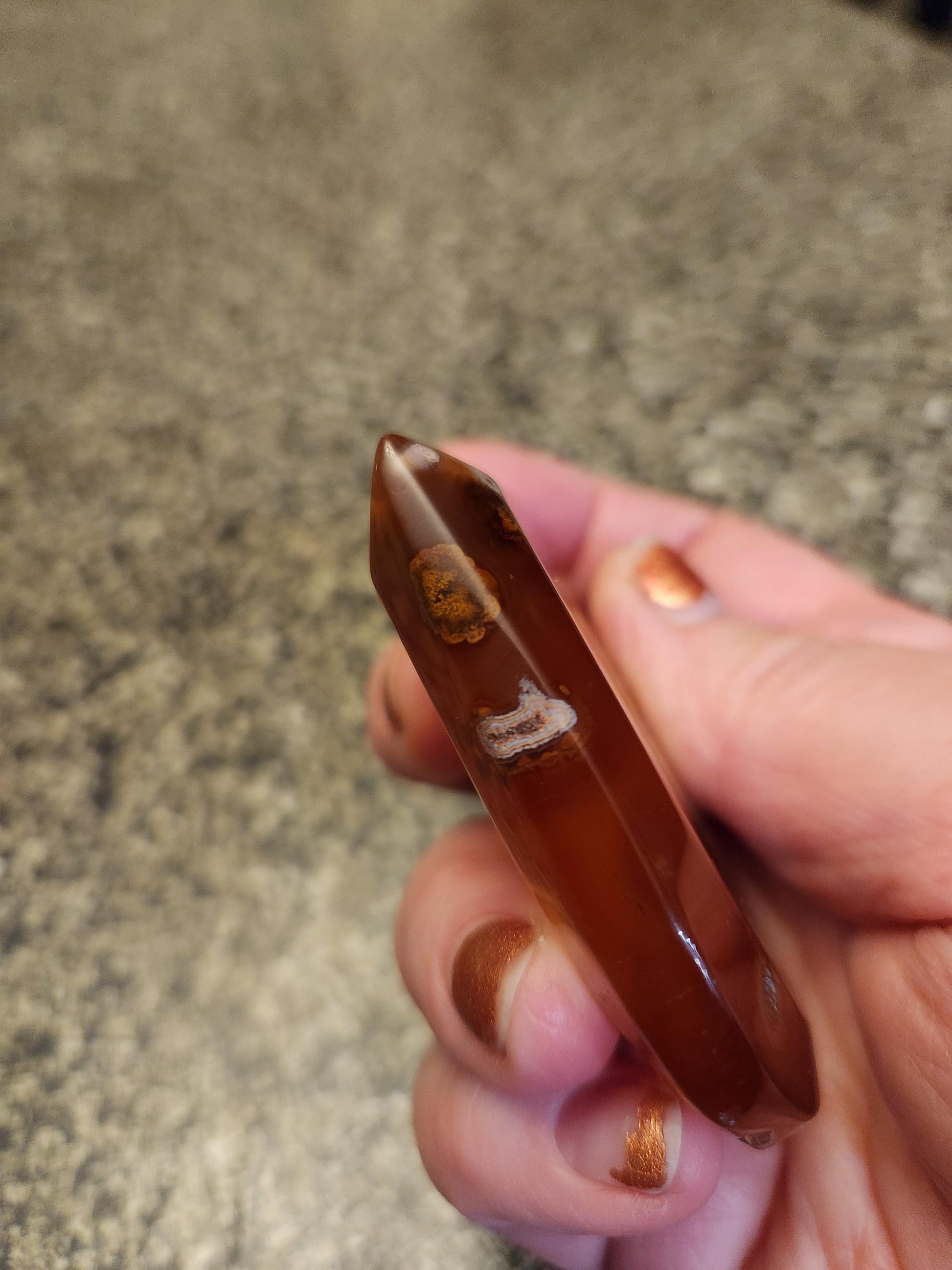 Carnelian Agate Heart with Druzy Center Natural Crystal