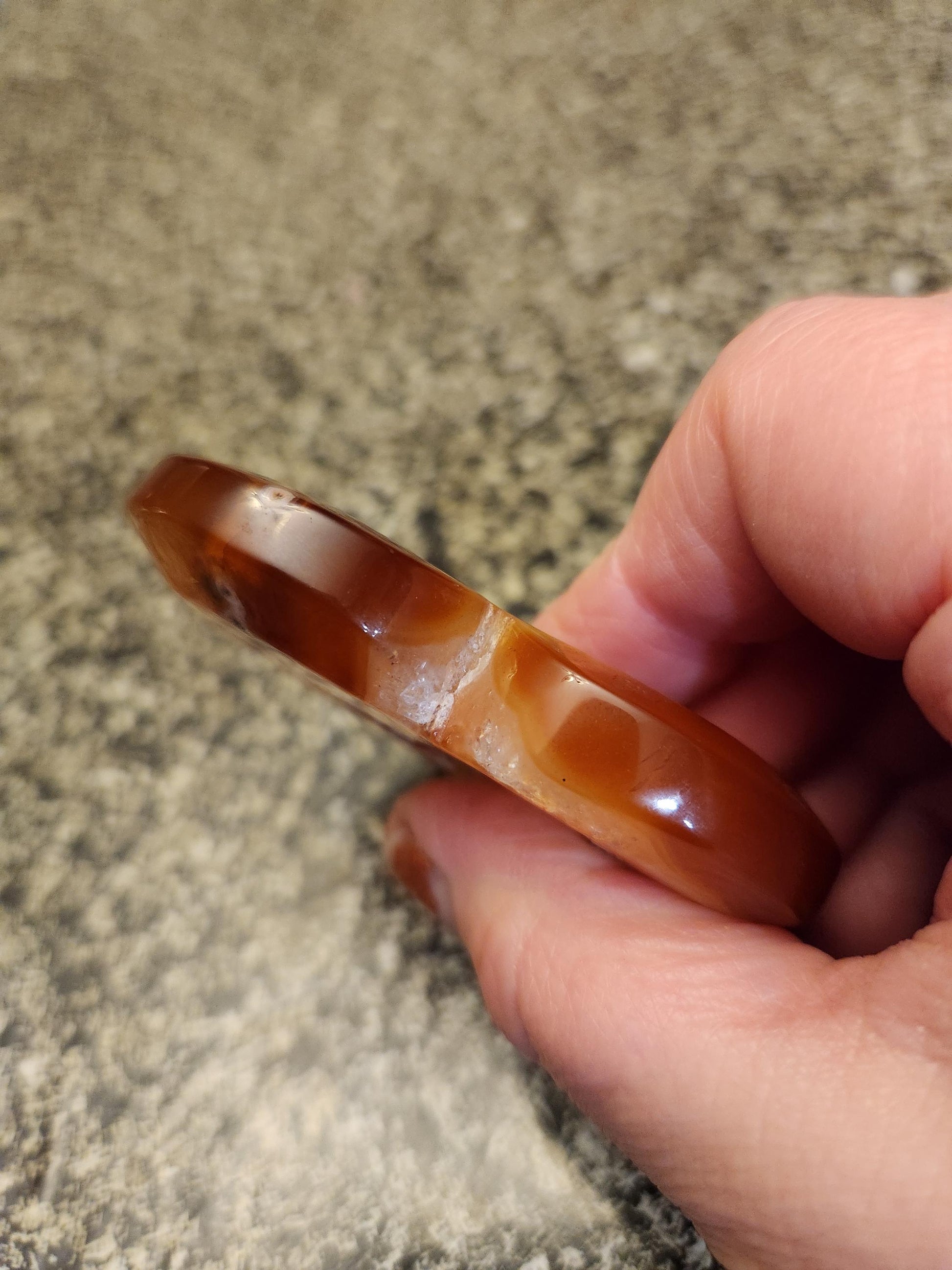 Carnelian Agate Heart with Druzy Center Natural Crystal