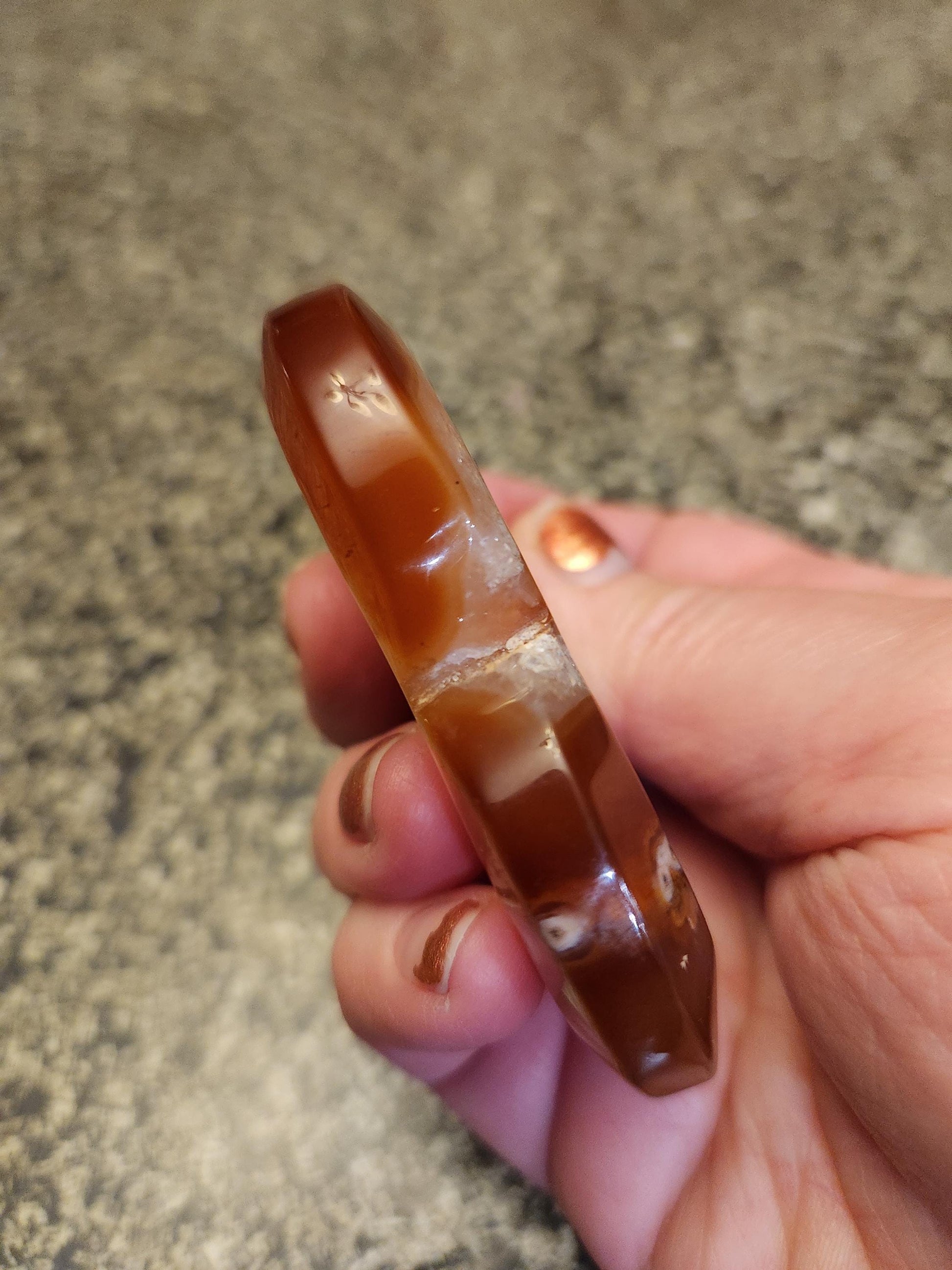 Carnelian Agate Heart with Druzy Center Natural Crystal