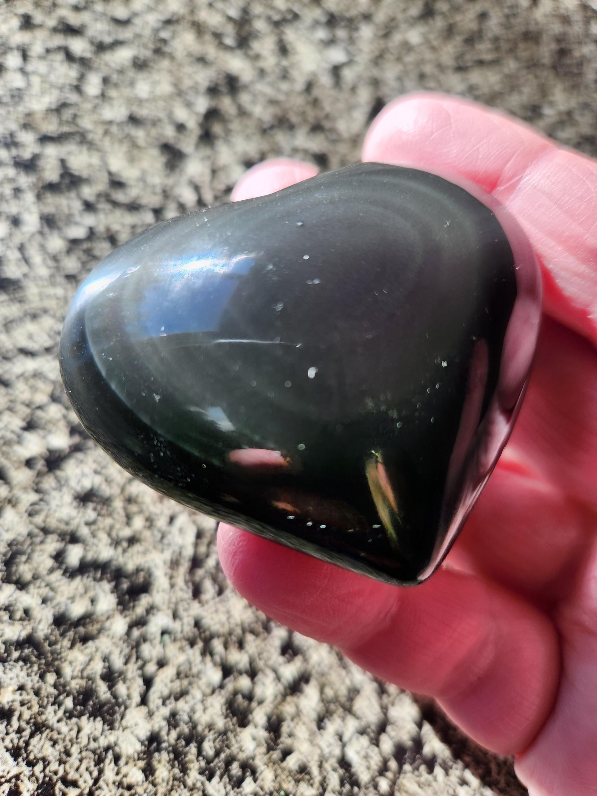 Rainbow Obsidian Crystal Thick Heart