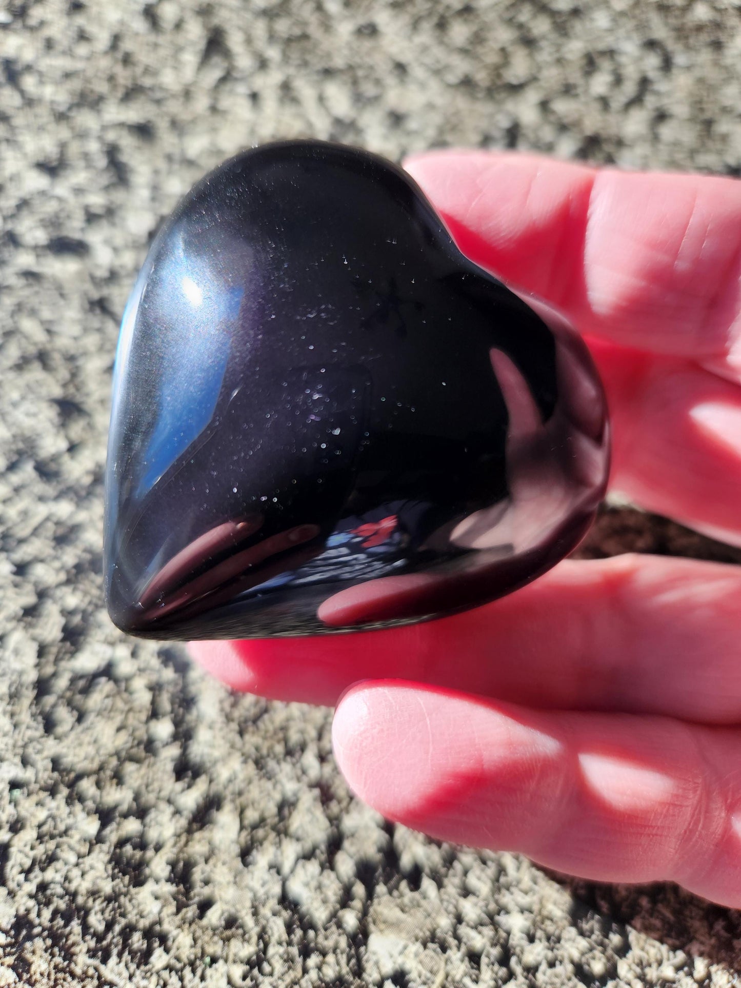 Rainbow Obsidian Crystal Thick Heart