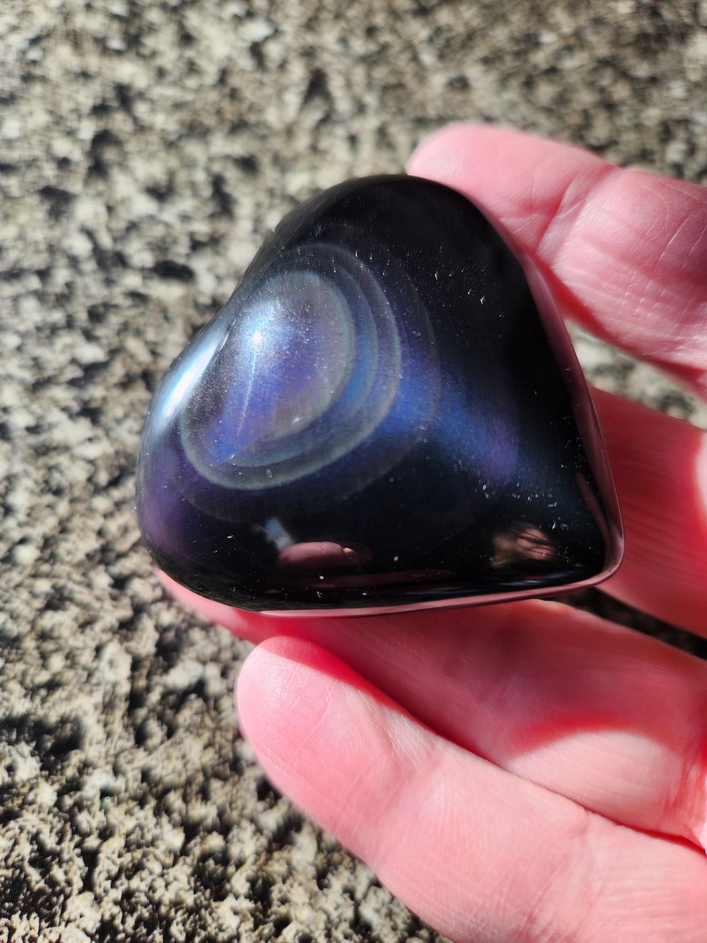 Rainbow Obsidian Crystal Thick Heart