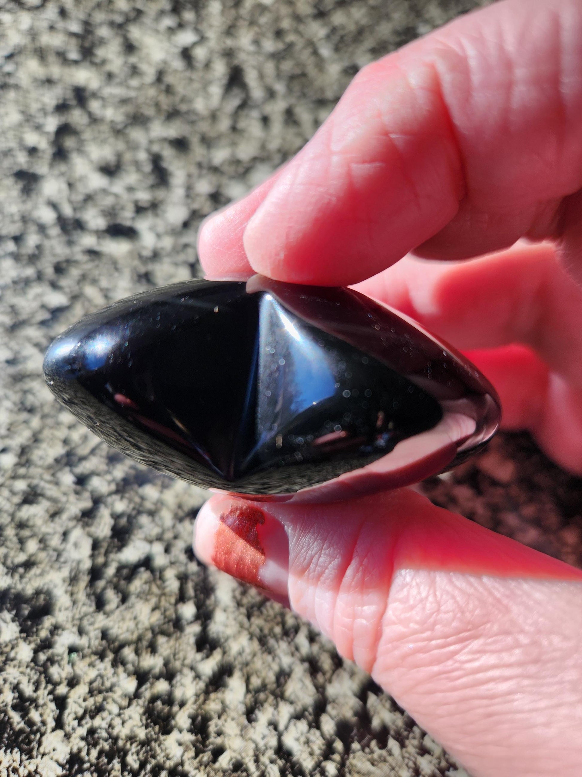 Rainbow Obsidian Crystal Thick Heart