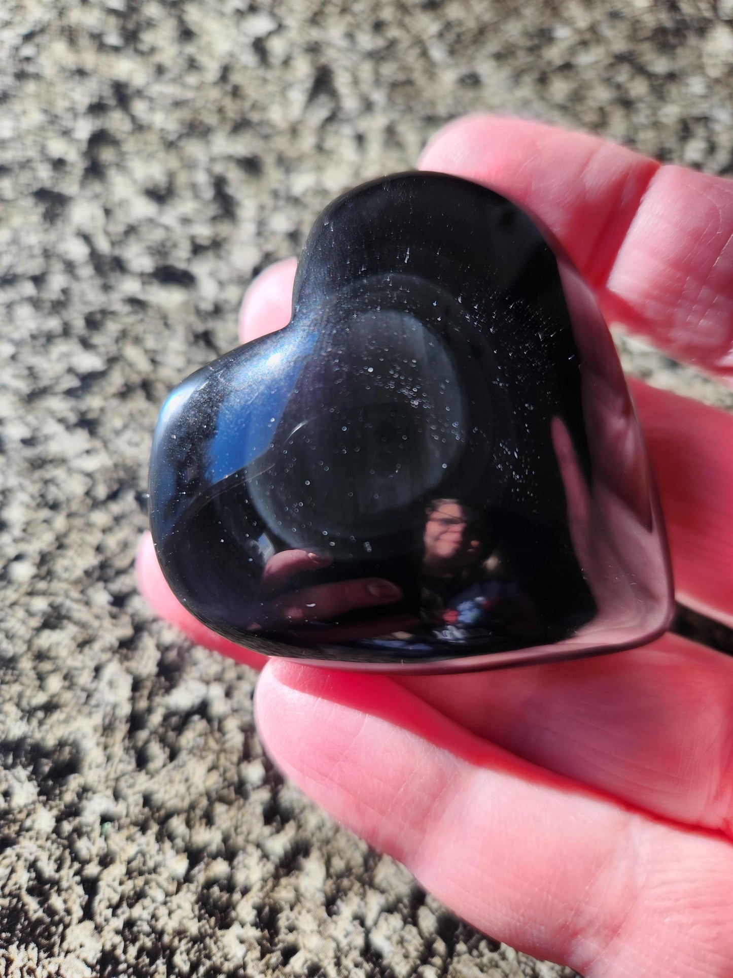 Rainbow Obsidian Crystal Thick Heart