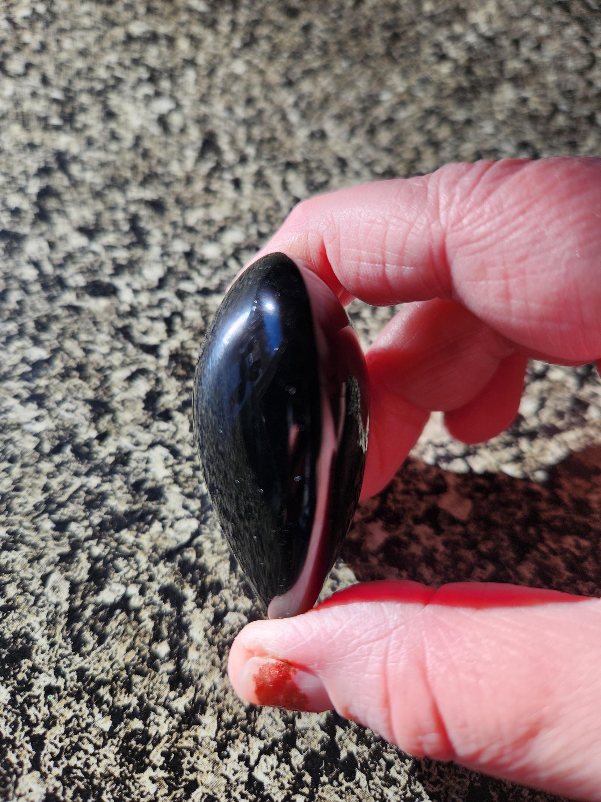 Rainbow Obsidian Crystal Thick Heart
