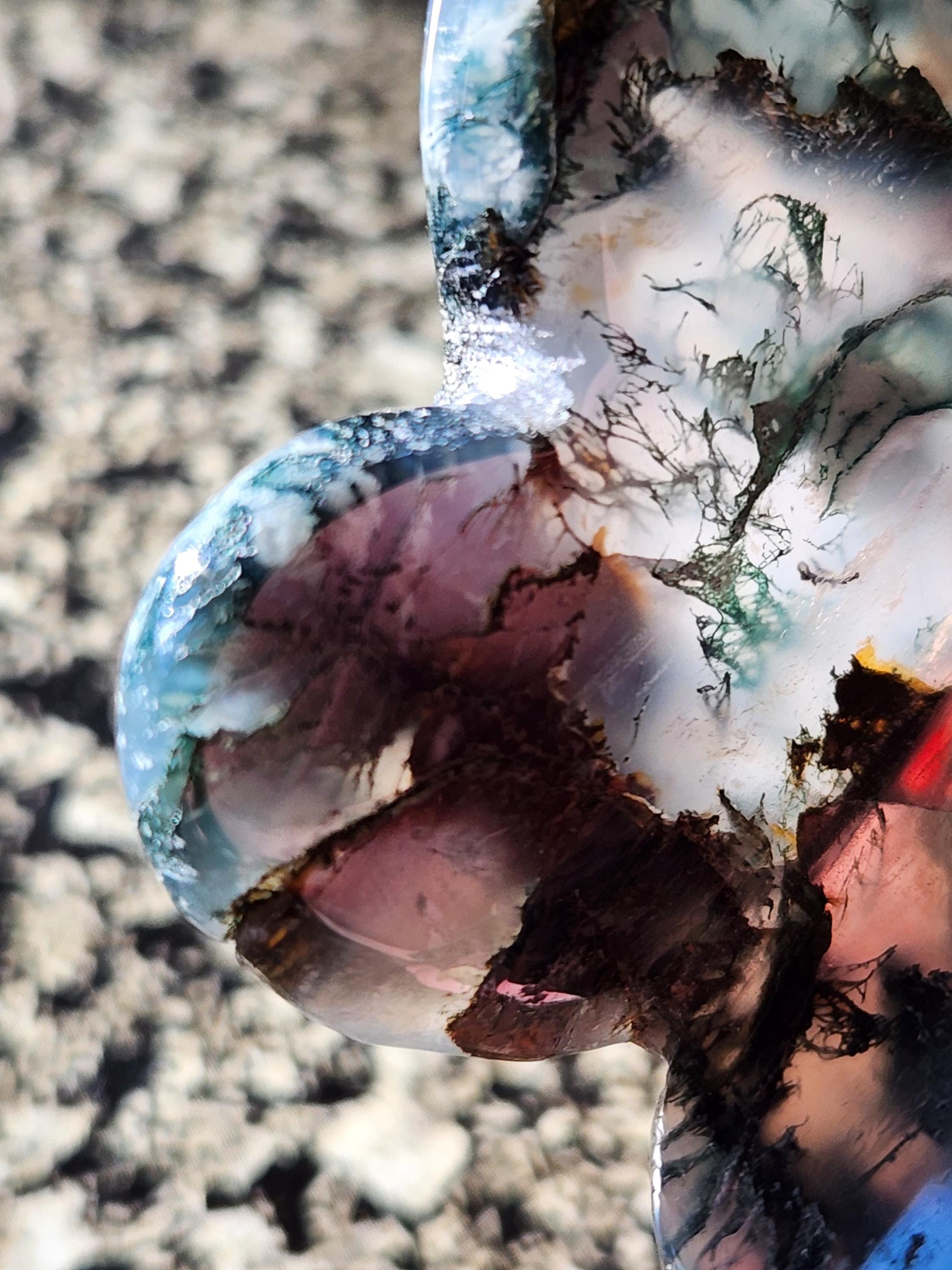 Moss Agate Carved Crystal Butterfly Self-Standing