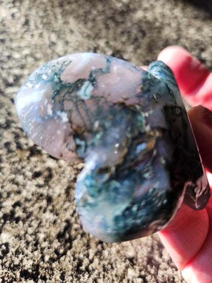 Moss Agate Carved Crystal Butterfly Self-Standing