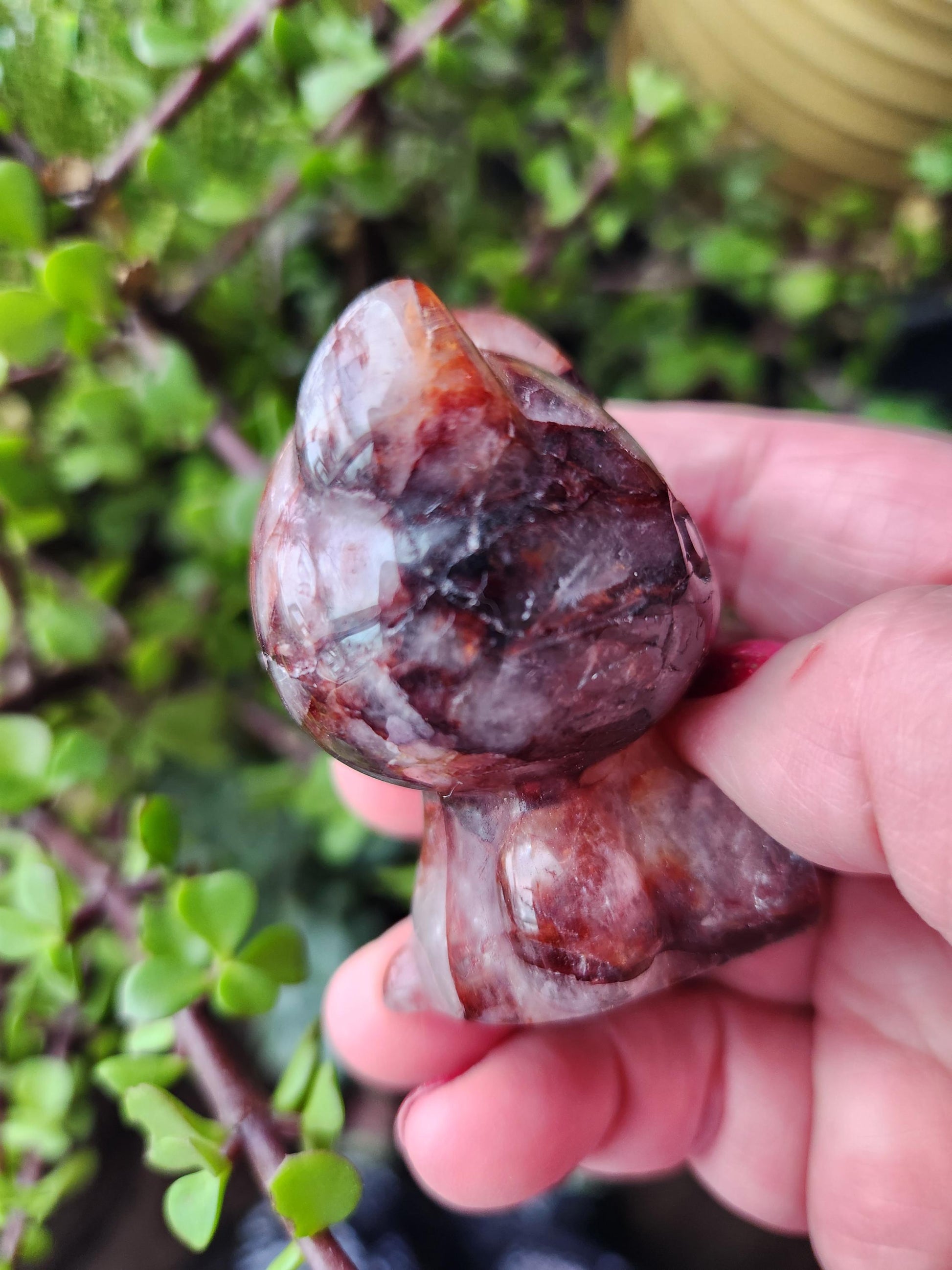 Carved Fire Quartz Hello Kitty Crystal Stone: Natural Healing Decor