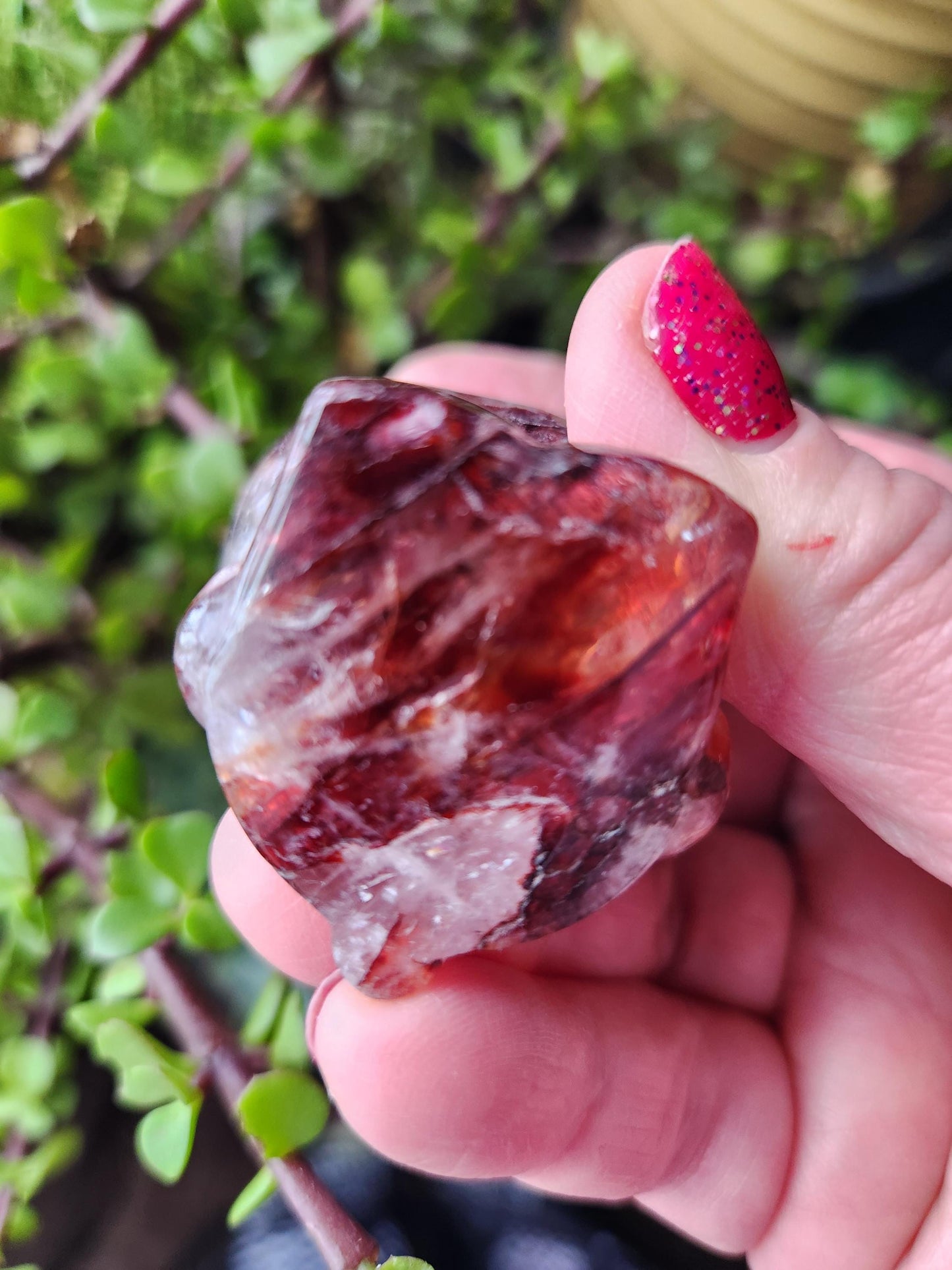 Carved Fire Quartz Hello Kitty Crystal Stone: Natural Healing Decor
