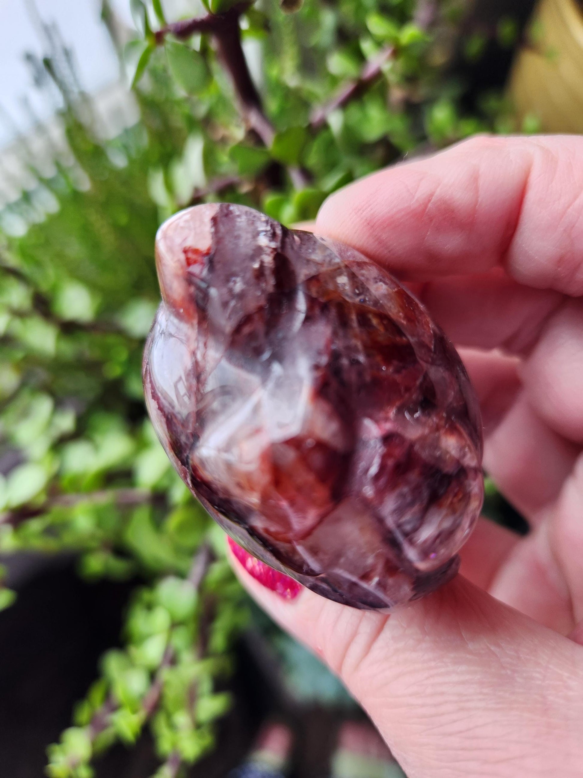 Carved Fire Quartz Hello Kitty Crystal Stone: Natural Healing Decor