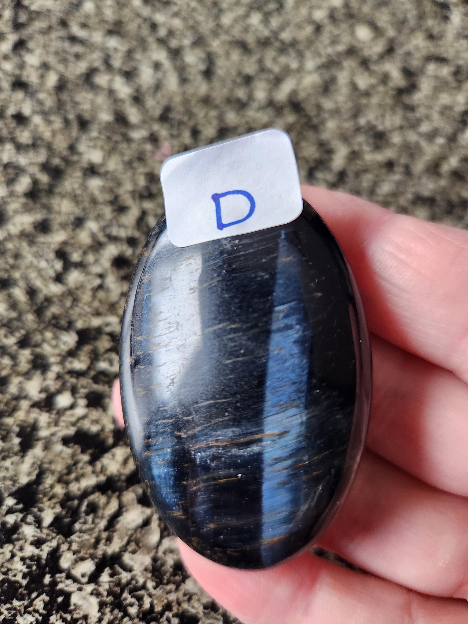Beautiful Carved Blue Tiger Eye Palms, All Natural Crystal, High Polish, One