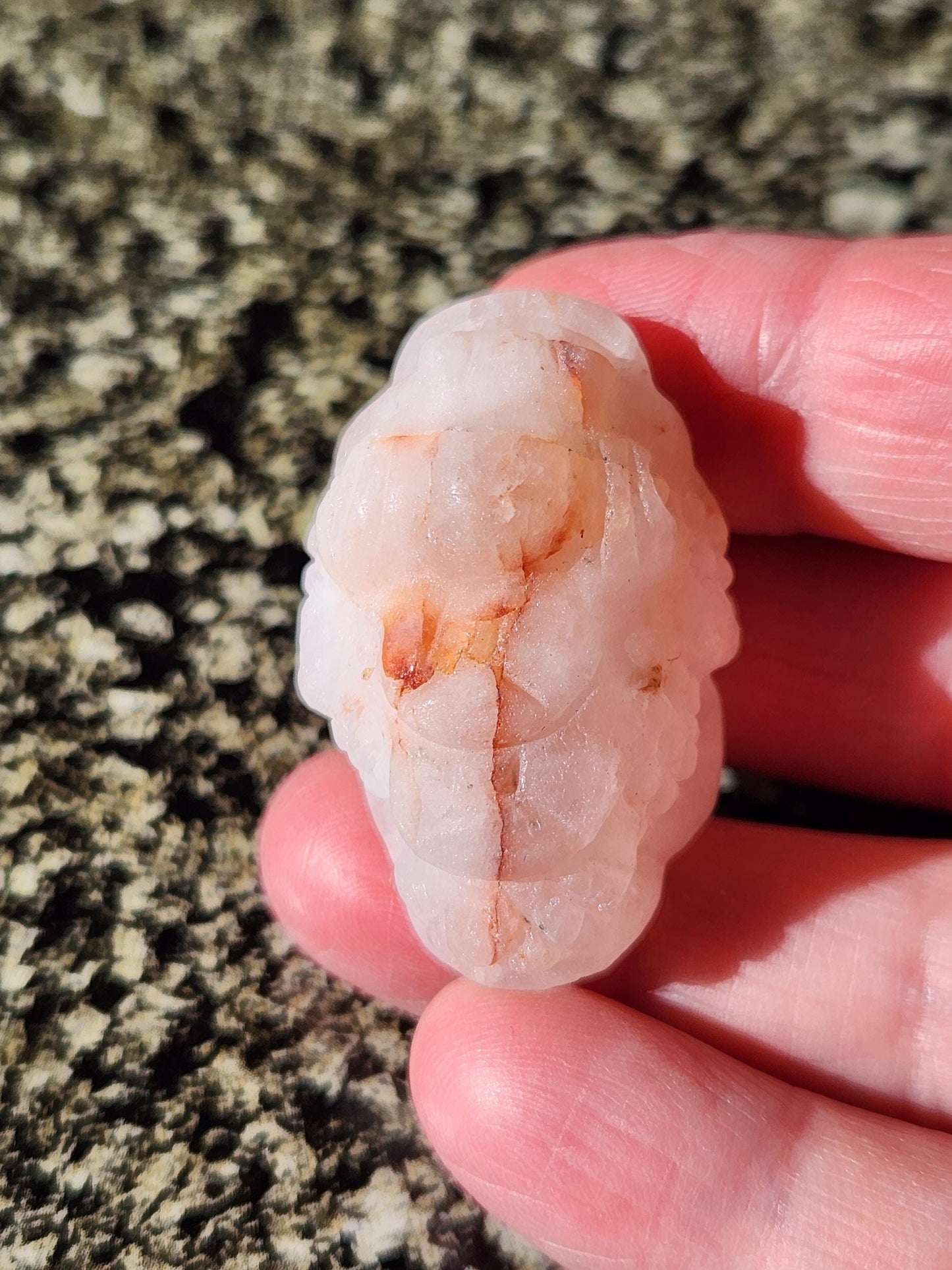 Pocket Sized Fire Quartz Crystal Money Toad All Natural, Extra Small