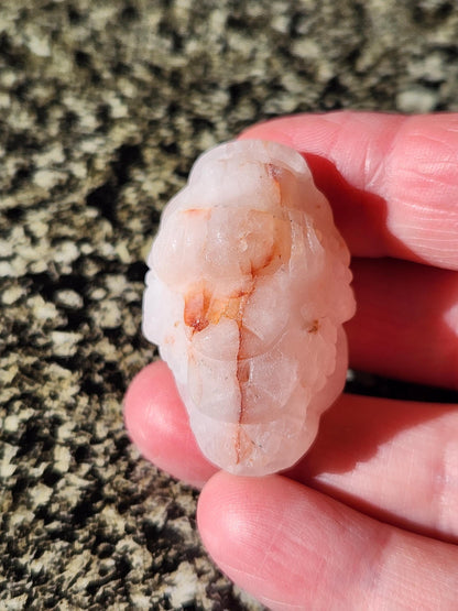 Pocket Sized Fire Quartz Crystal Money Toad All Natural, Extra Small