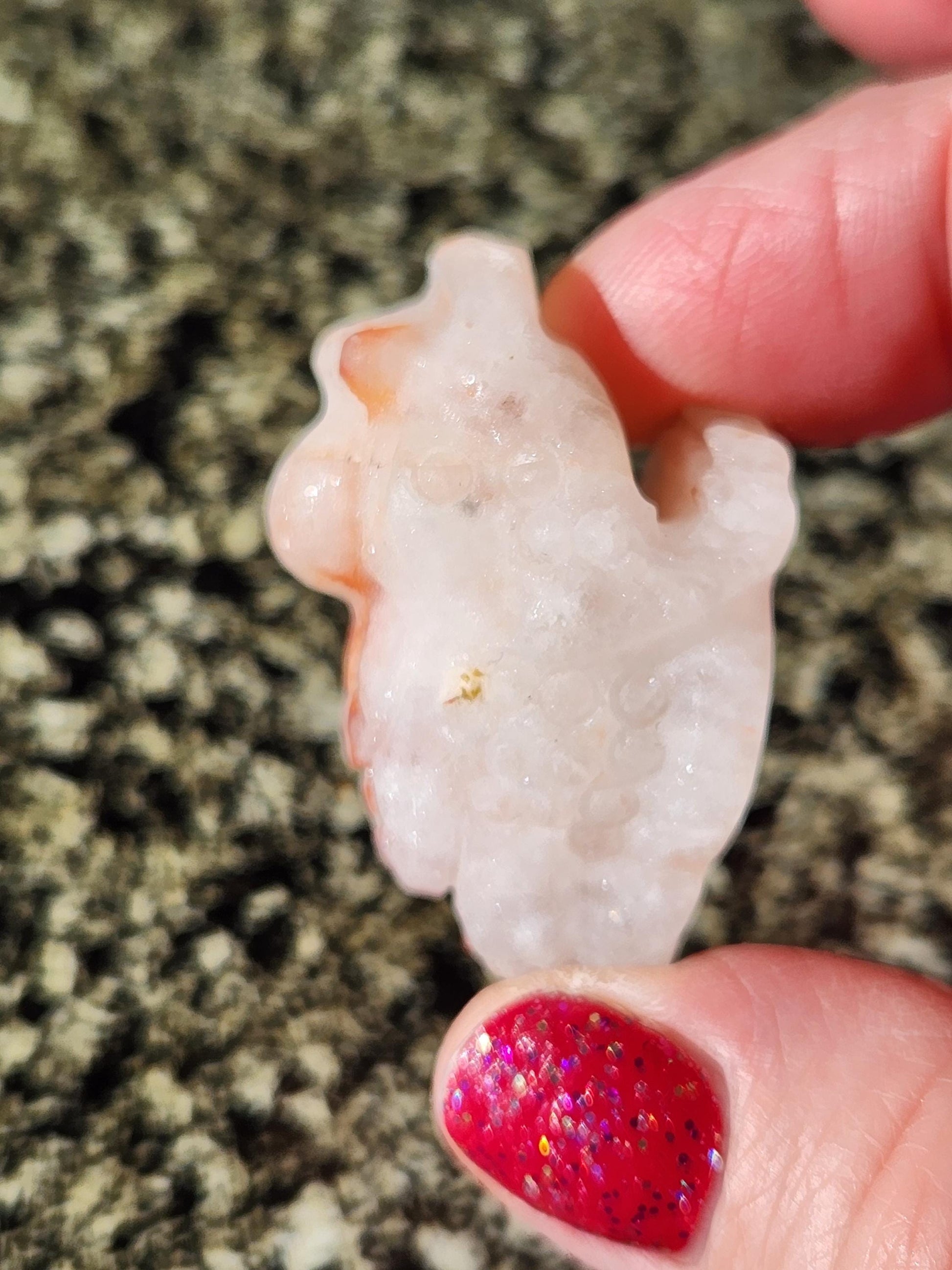 Pocket Sized Fire Quartz Crystal Money Toad All Natural, Extra Small