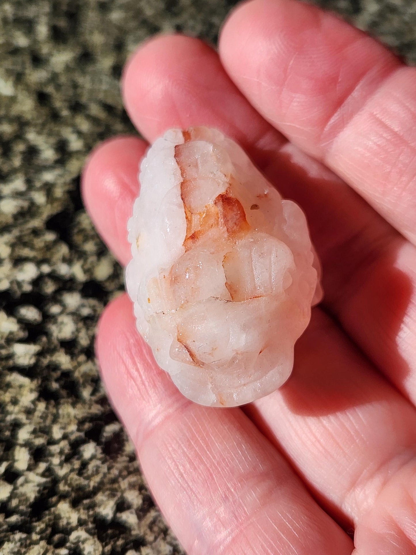 Pocket Sized Fire Quartz Crystal Money Toad All Natural, Extra Small