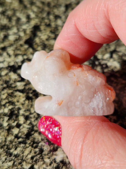 Pocket Sized Fire Quartz Crystal Money Toad All Natural, Extra Small