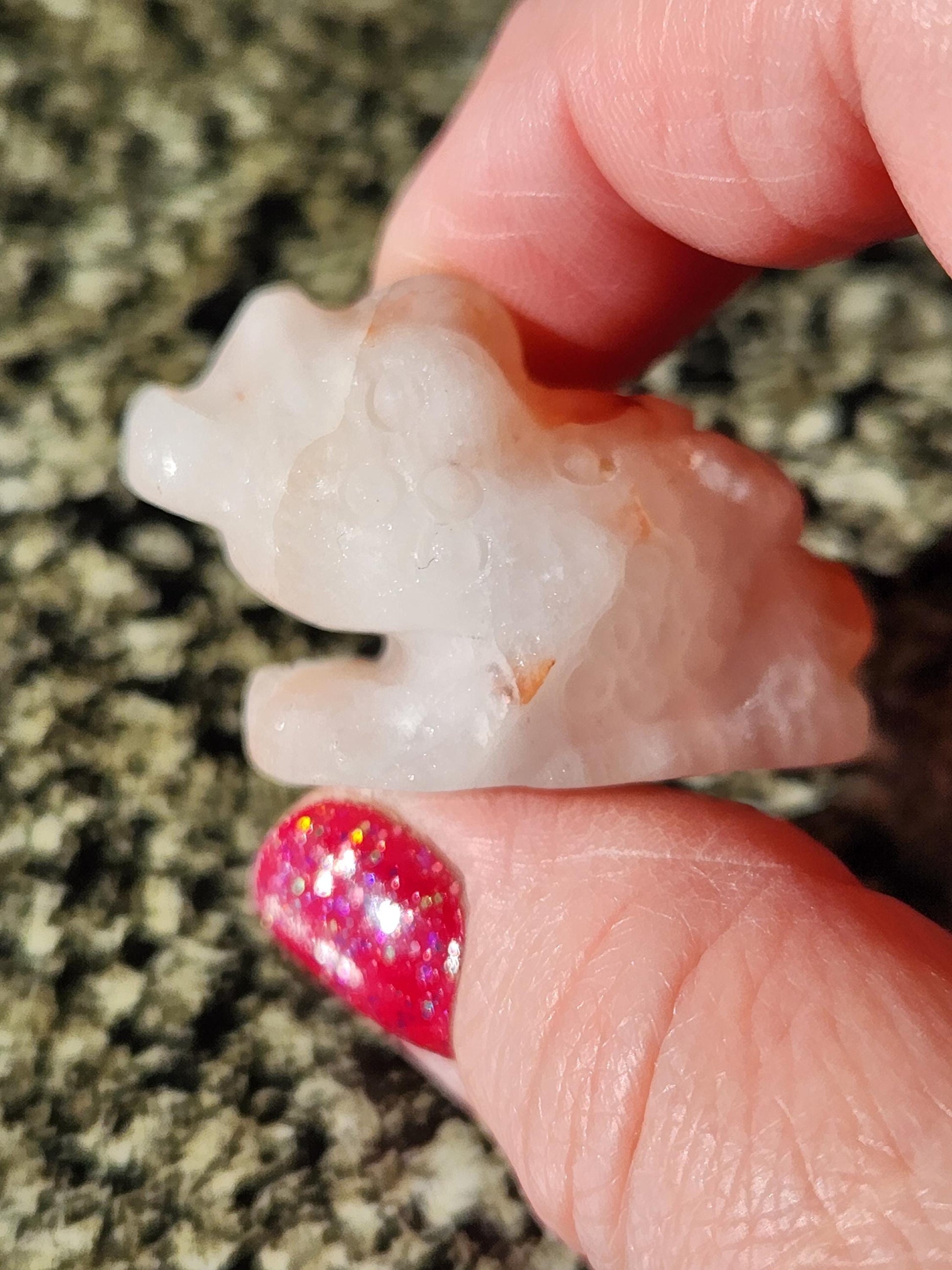 Pocket Sized Fire Quartz Crystal Money Toad All Natural, Extra Small