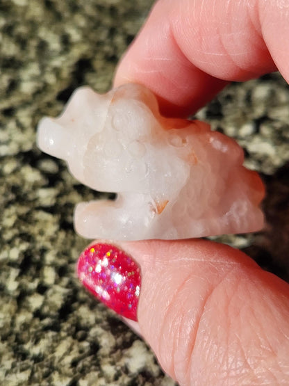 Pocket Sized Fire Quartz Crystal Money Toad All Natural, Extra Small