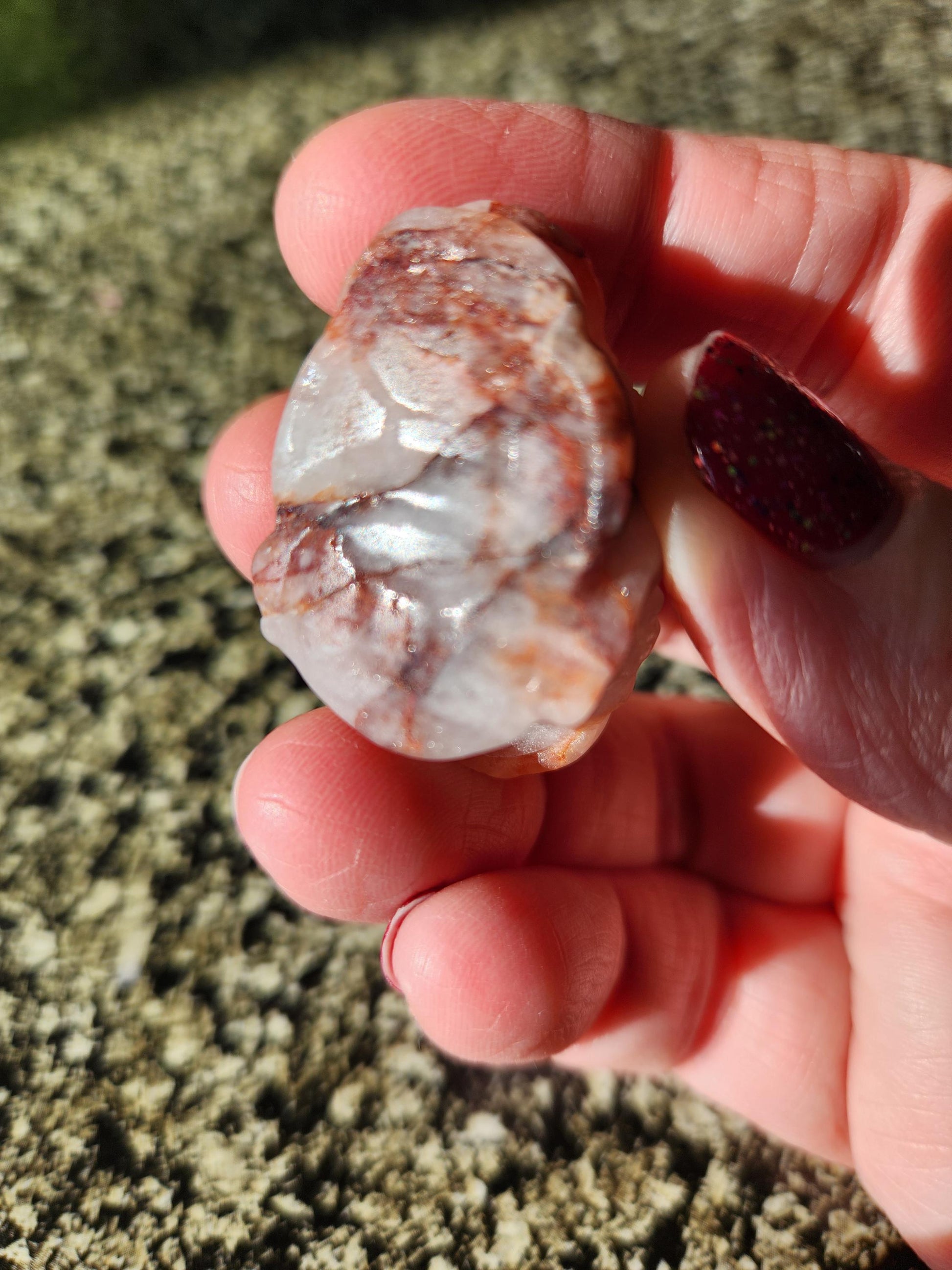 Pocket Sized Fire Quartz Crystal Money Toad All Natural, Extra Small