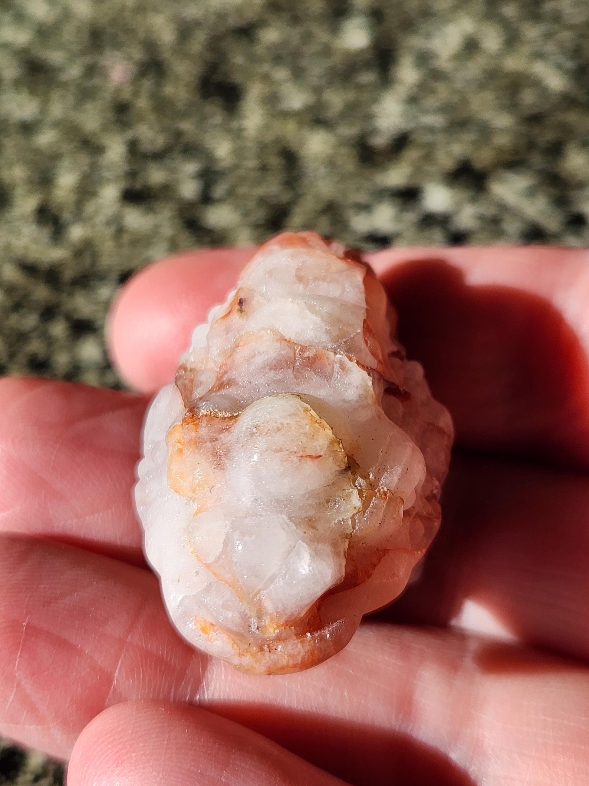 Pocket Sized Fire Quartz Crystal Money Toad All Natural, Extra Small