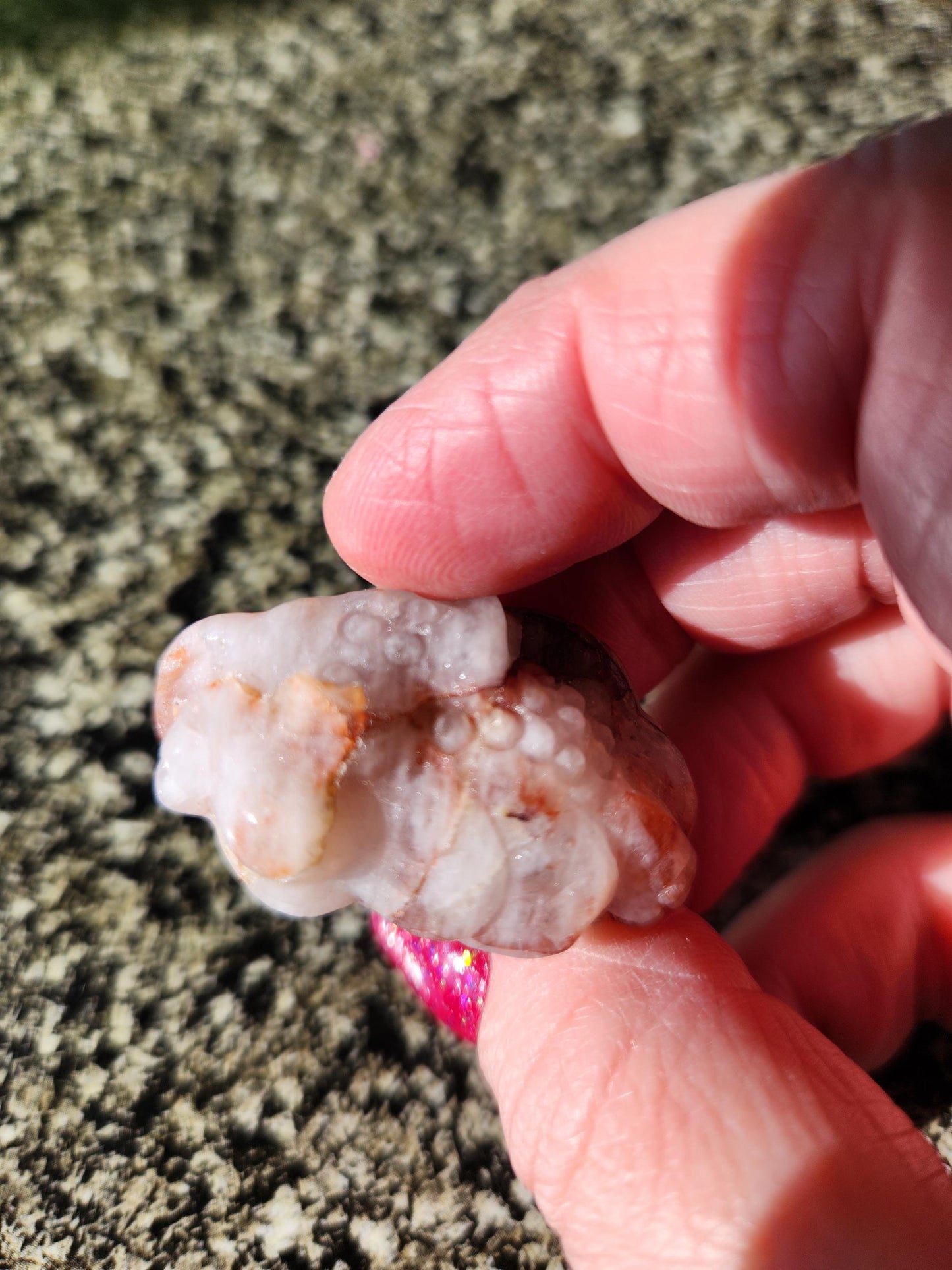Pocket Sized Fire Quartz Crystal Money Toad All Natural, Extra Small