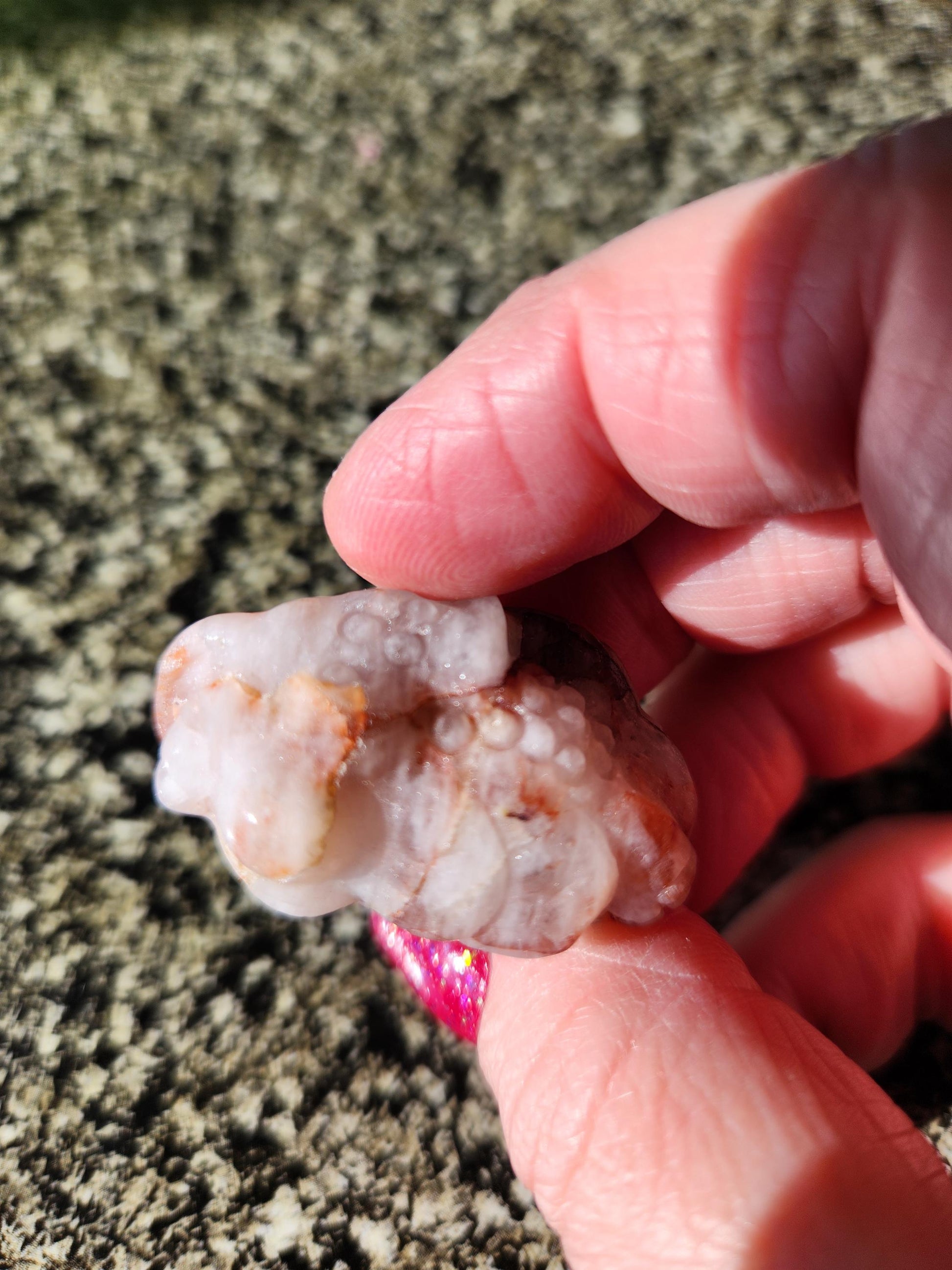 Pocket Sized Fire Quartz Crystal Money Toad All Natural, Extra Small
