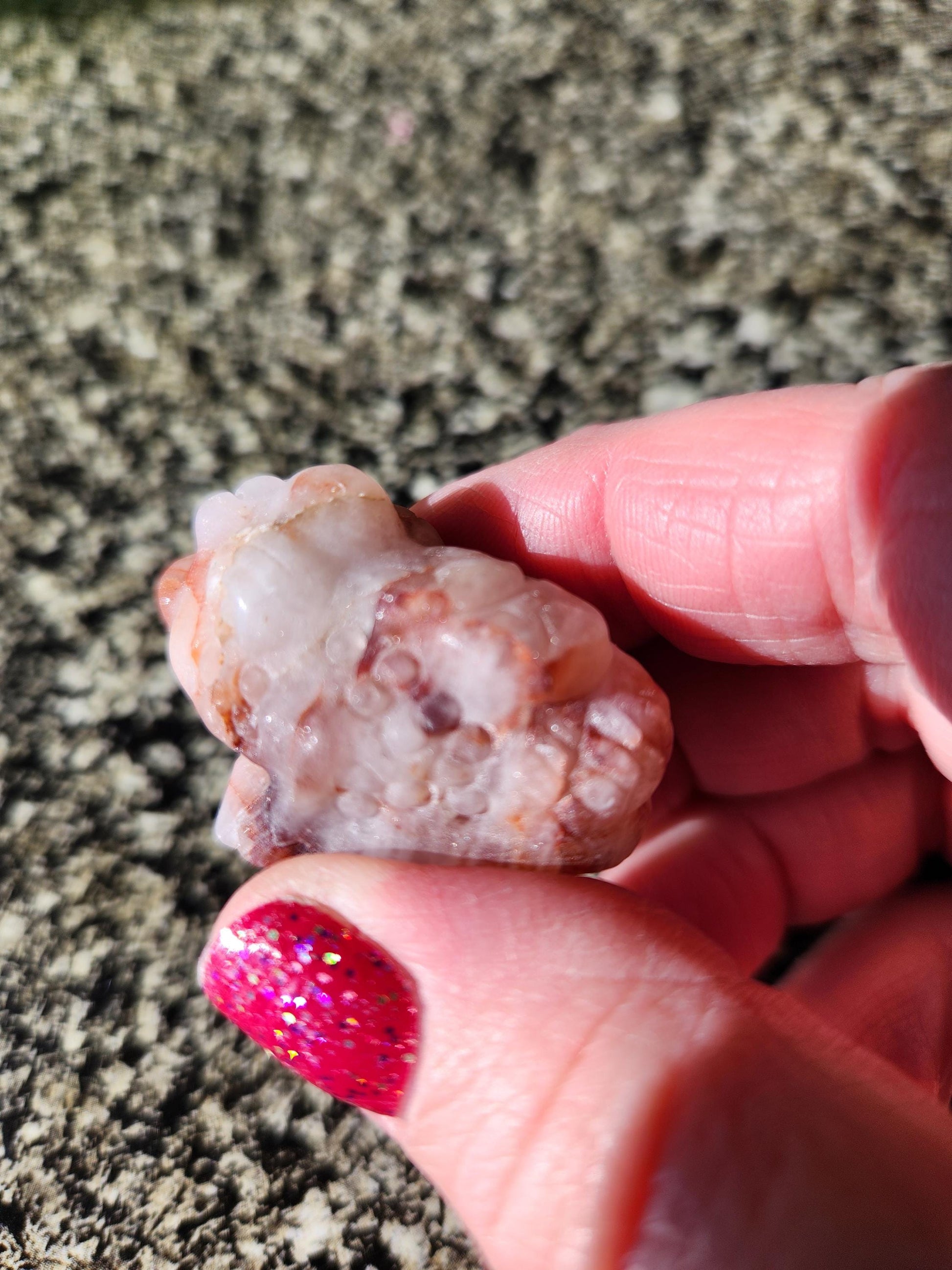 Pocket Sized Fire Quartz Crystal Money Toad All Natural, Extra Small