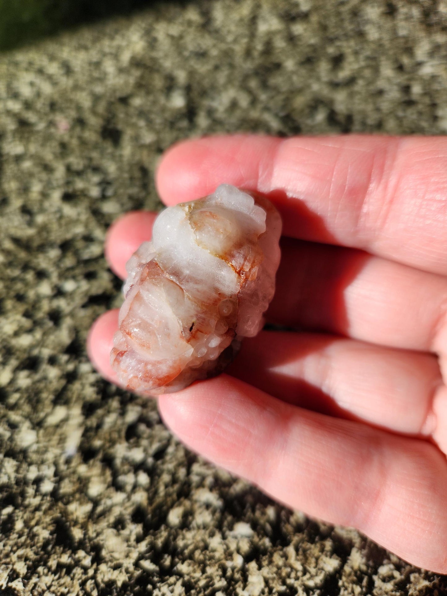 Pocket Sized Fire Quartz Crystal Money Toad All Natural, Extra Small