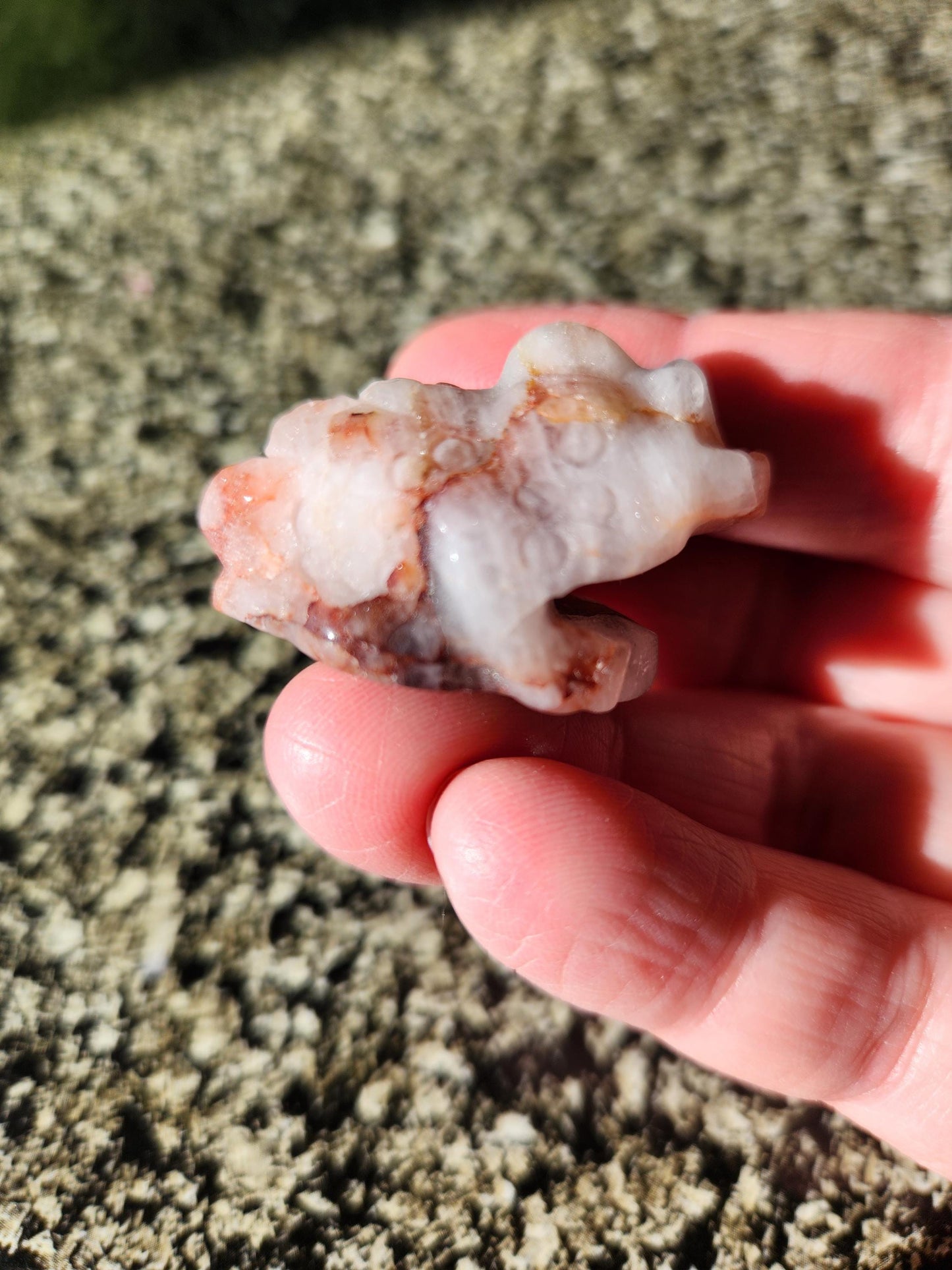 Pocket Sized Fire Quartz Crystal Money Toad All Natural, Extra Small