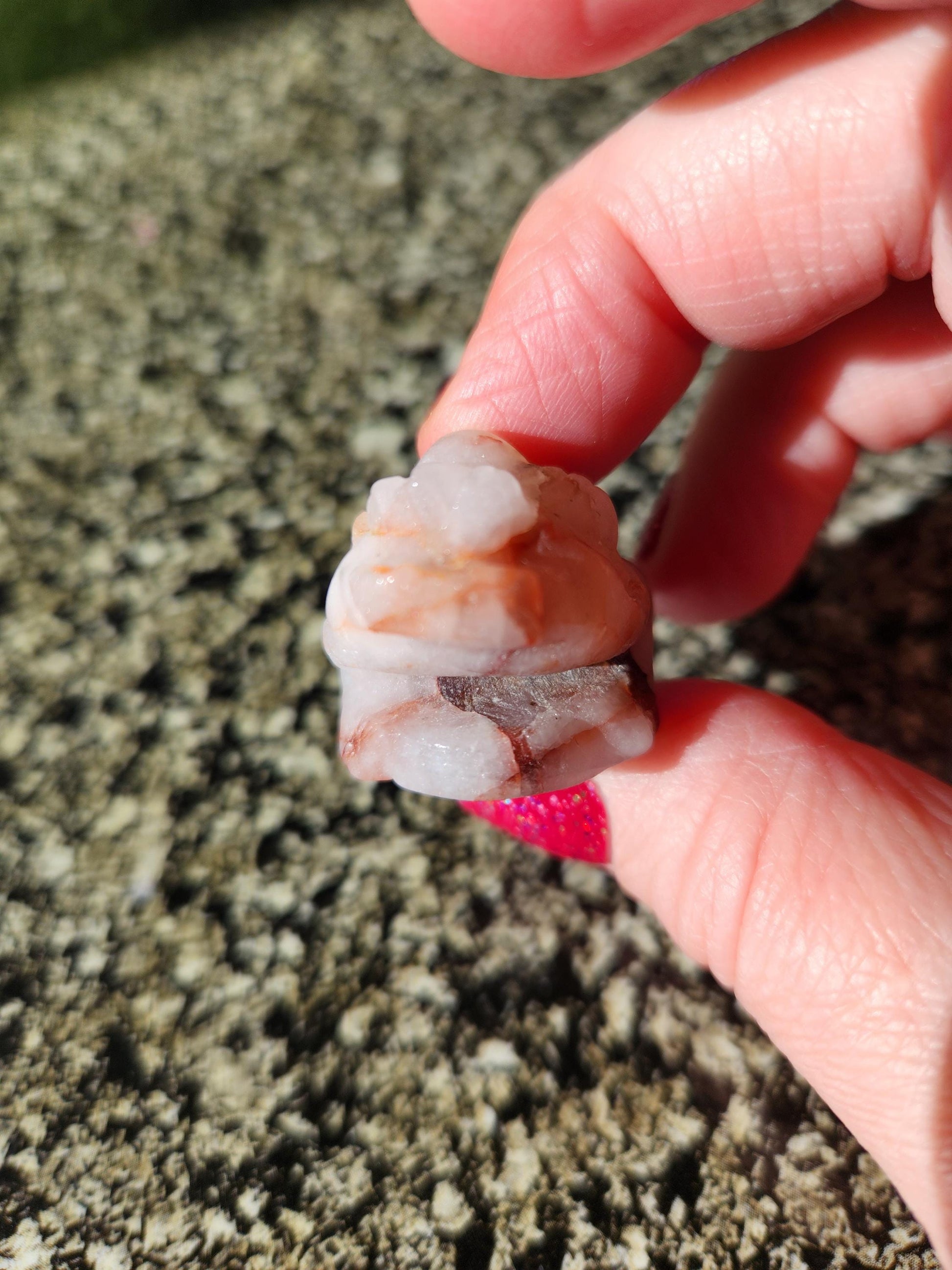 Pocket Sized Fire Quartz Crystal Money Toad All Natural, Extra Small