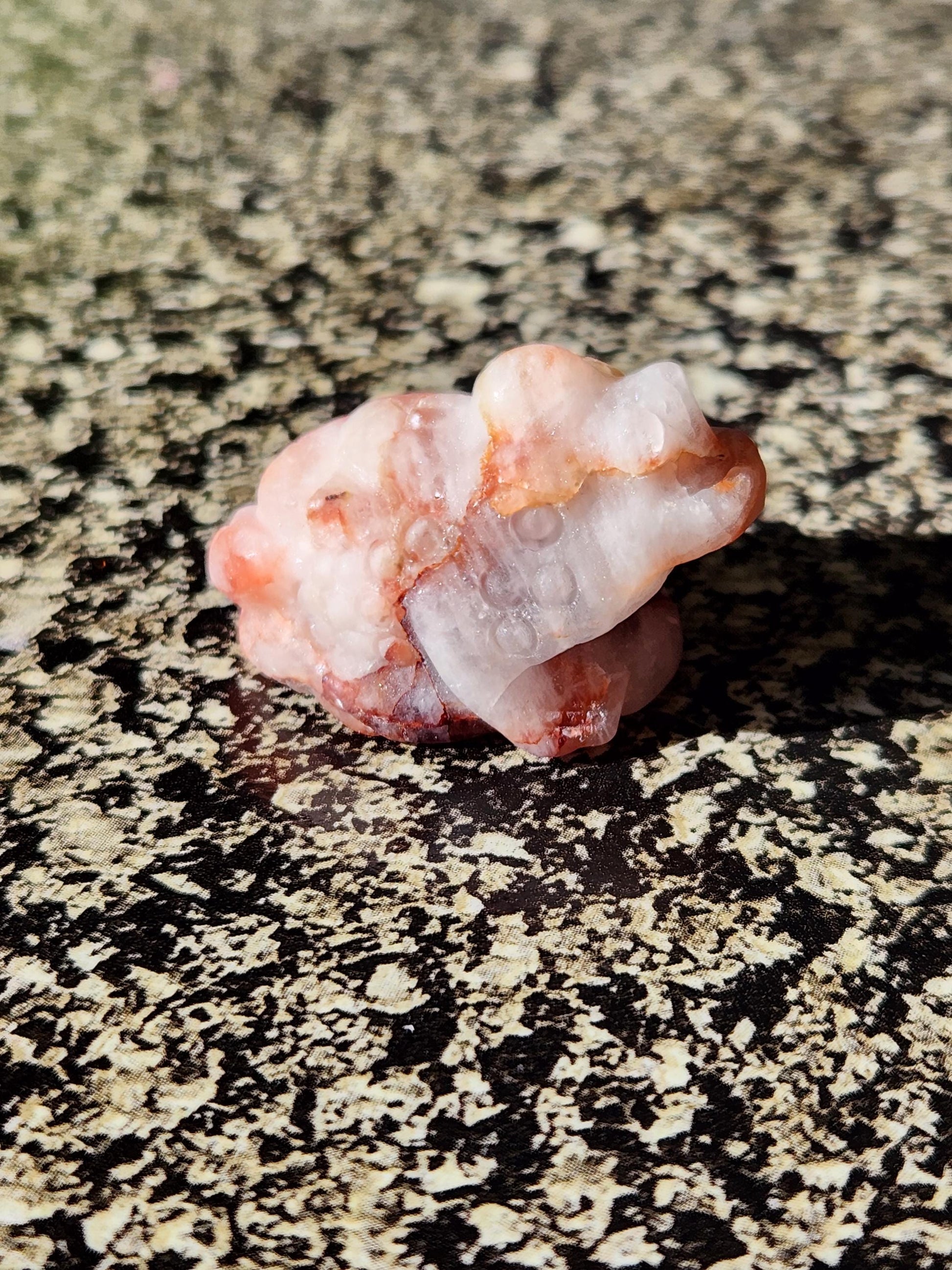 Pocket Sized Fire Quartz Crystal Money Toad All Natural, Extra Small