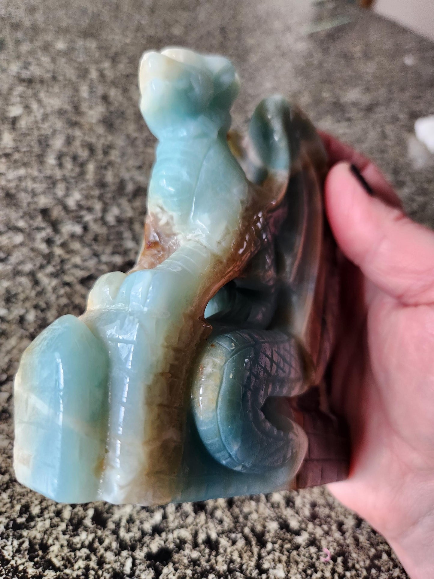 AAA Blue Aragonite Unique Crystal Dragon: Full Body, DnD