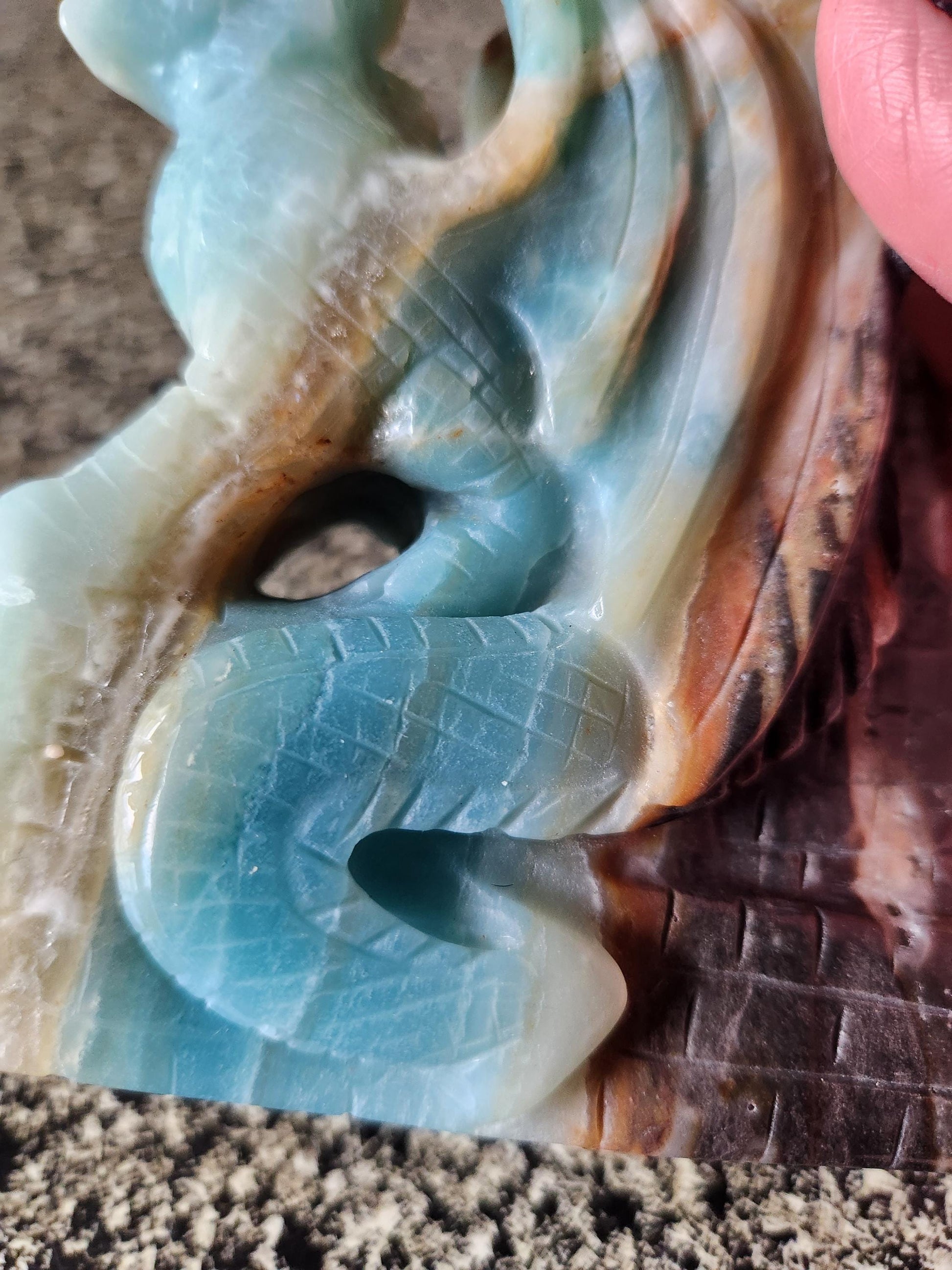 AAA Blue Aragonite Unique Crystal Dragon: Full Body, DnD