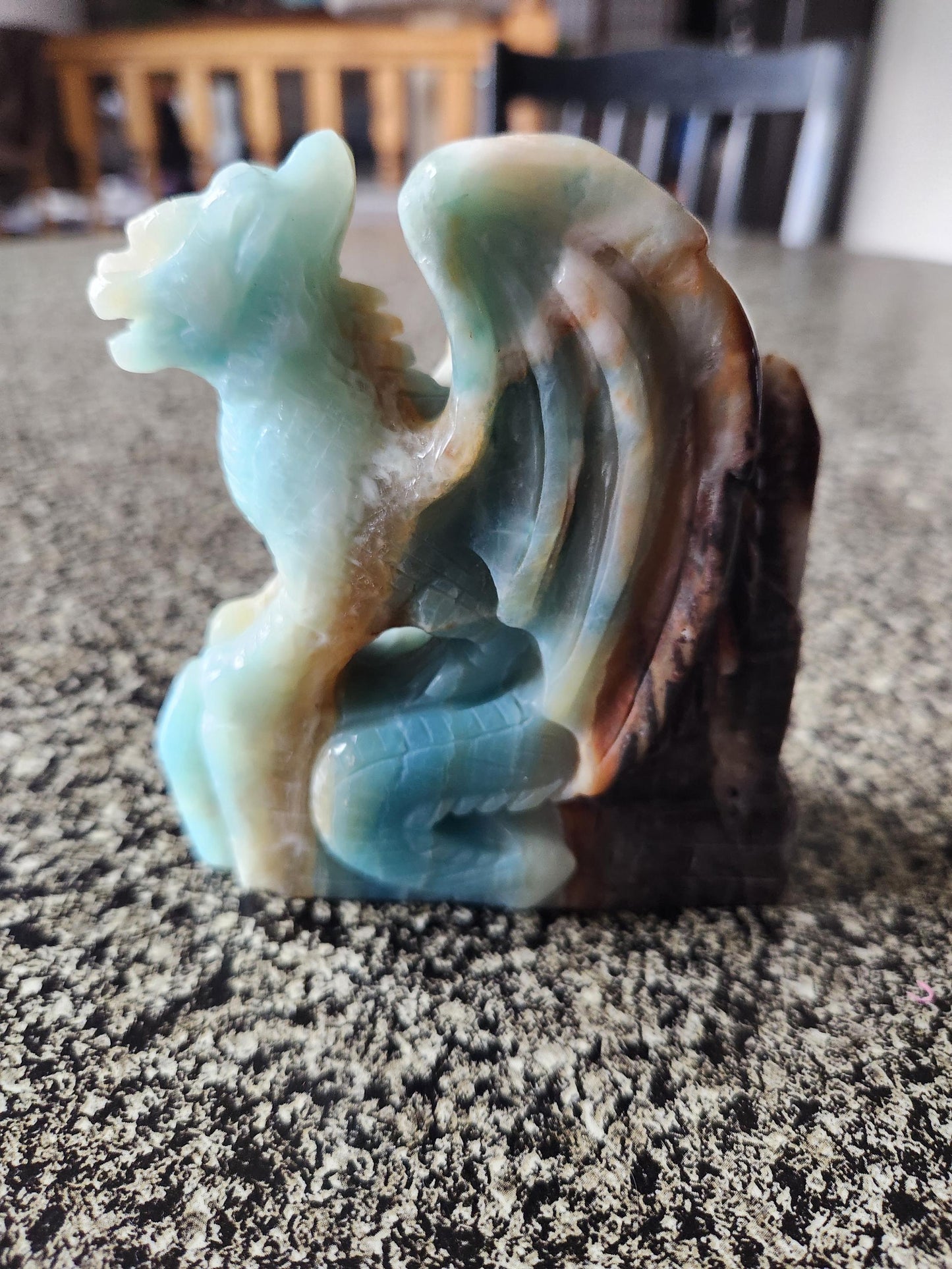 AAA Blue Aragonite Unique Crystal Dragon: Full Body, DnD