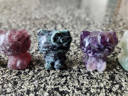 Carved Mini Hello Kitty Crystal Stone: Various Stone, One