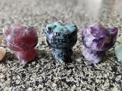 Carved Mini Hello Kitty Crystal Stone: Various Stone, One